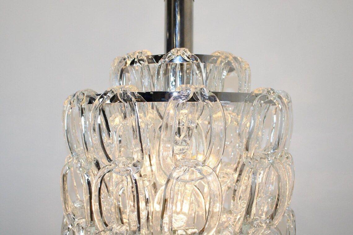 Murano Chandelier  Mid Century Chandelier  Italian Lamp 60s  Pop Art Glass Chandelier photo furniture