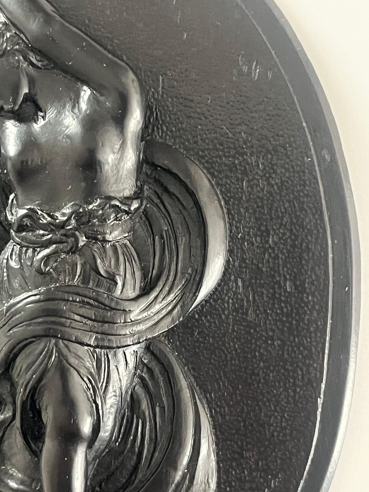 Antique Black Basalt Wall Plaque Probably By Josiah Wedgwood, Circa 1860 photo Art