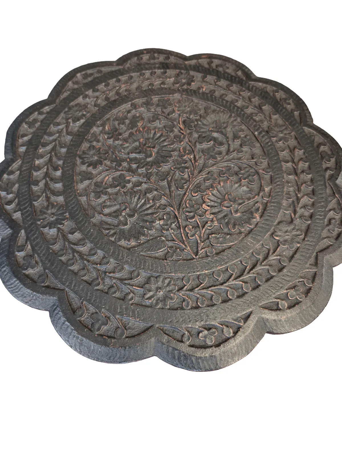 Pair Of Early 20th Century Anglo Indian Hand Carved Hardwood Side Tables photo vintage