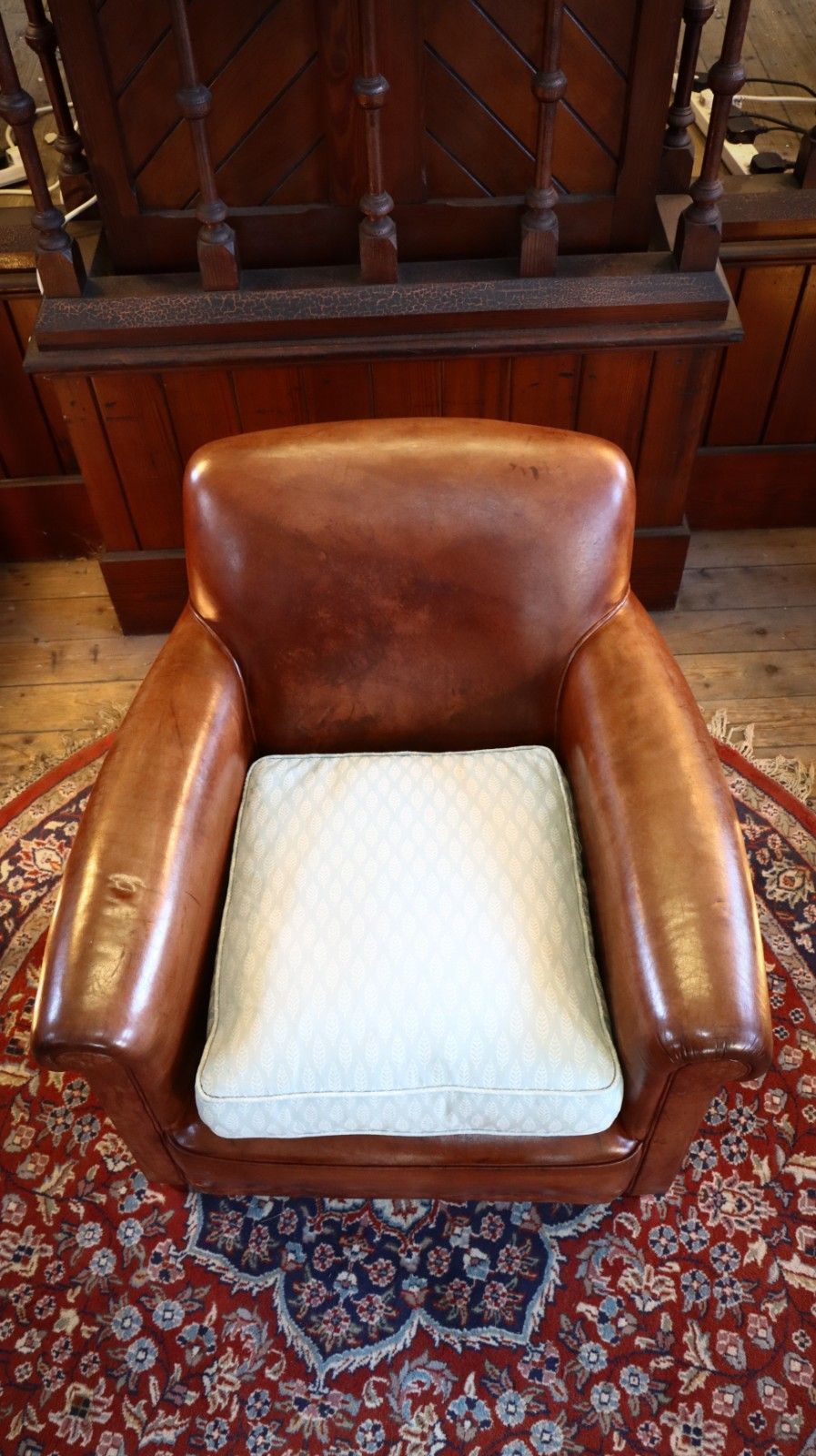 Laura Ashley Burlington Leather Library Club Fireside Leather Armchair Tan Del🚚 photo buy