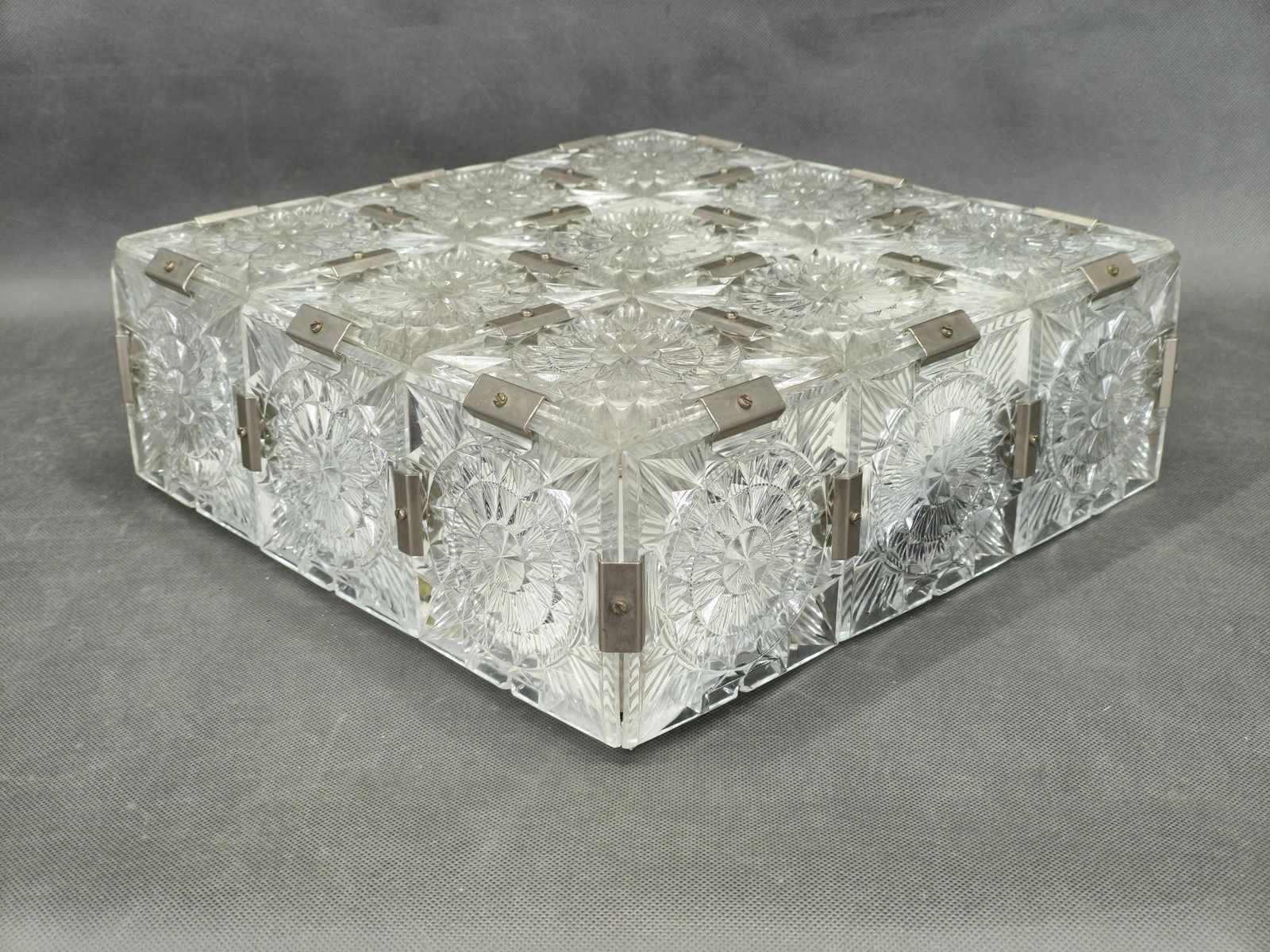 photo furniture Tsjechische geslepen glazen plafondlamp, Kamenický Šenov, jaren 1970