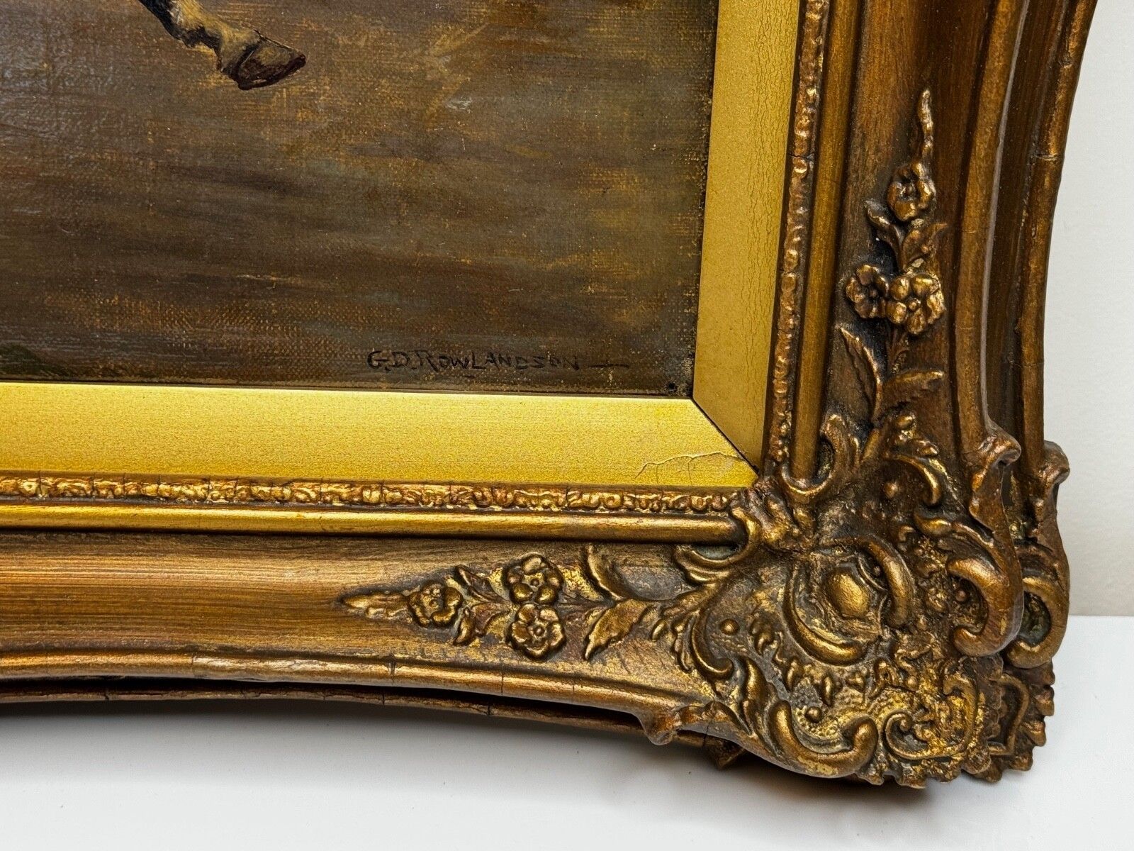 photo furniture 19th Century Oil Painting Civil War Royalist Pursued By Roundheads Escape From Worcester 1651 Gilt Framed