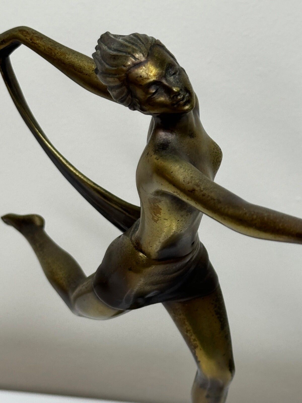 Austrian Art Deco Sculpture Dancing Lady Closed Eyes With Elegant Legs Lorenzl photo Art