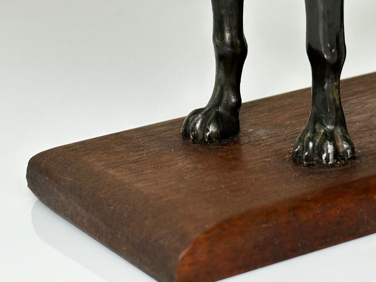 Small British Art Deco Sporting Prized Racing Greyhound Stud Bronze Sculpture photo for sale