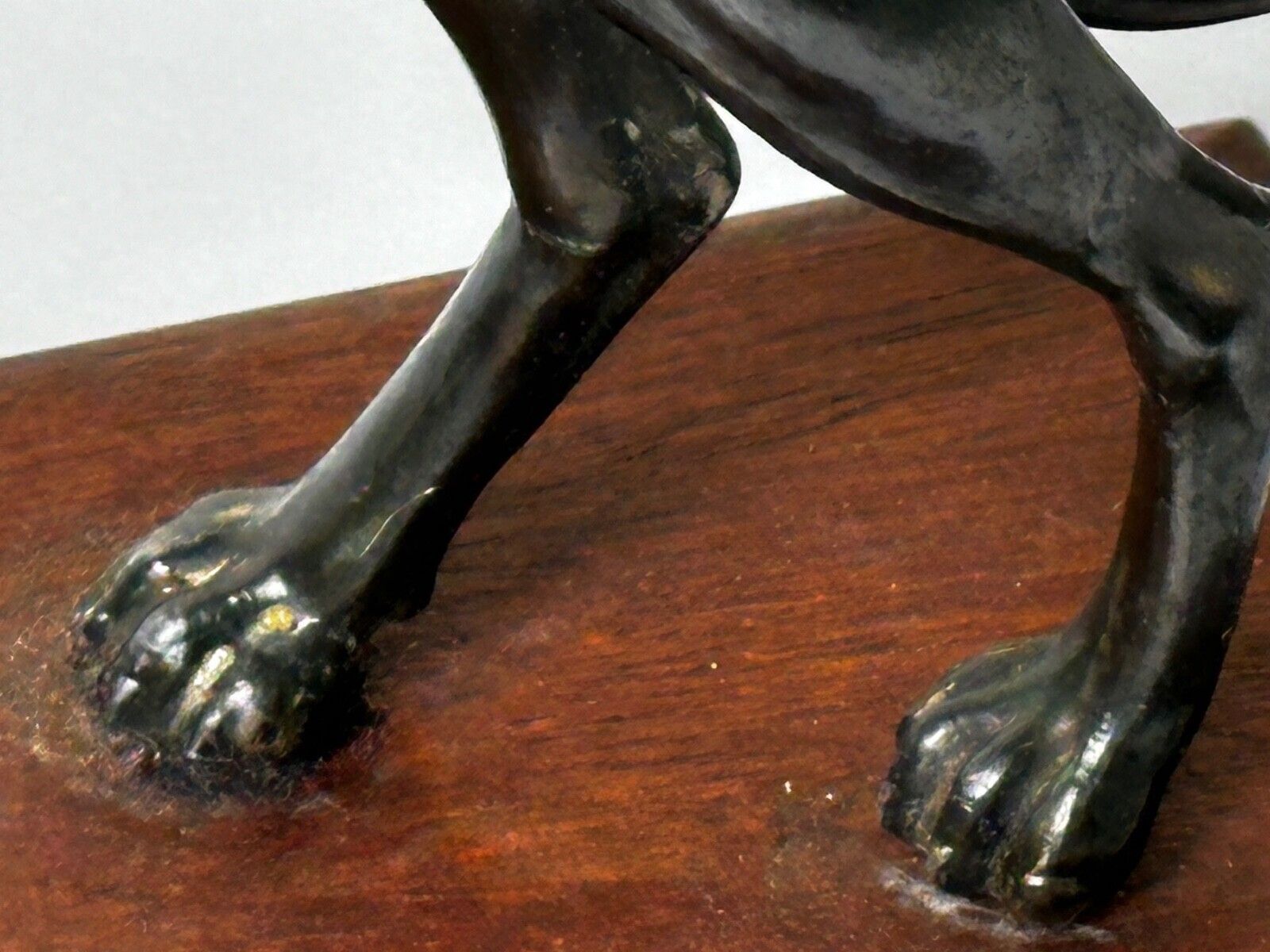 Art Small British Art Deco Sporting Prized Racing Greyhound Stud Bronze Sculpture photo