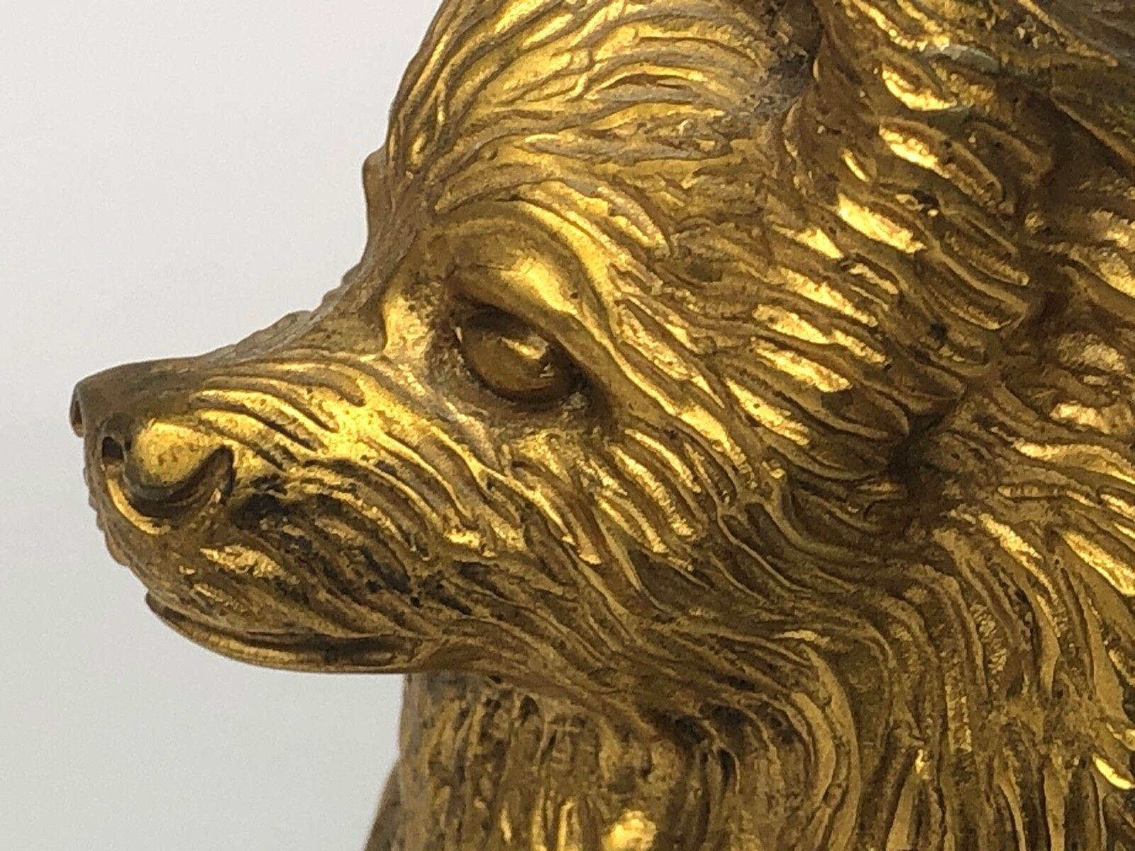 Antique Art Deco Gilt Bronze Spitz Dog Animal Car Mascot Signed A G Ward photo 895.0