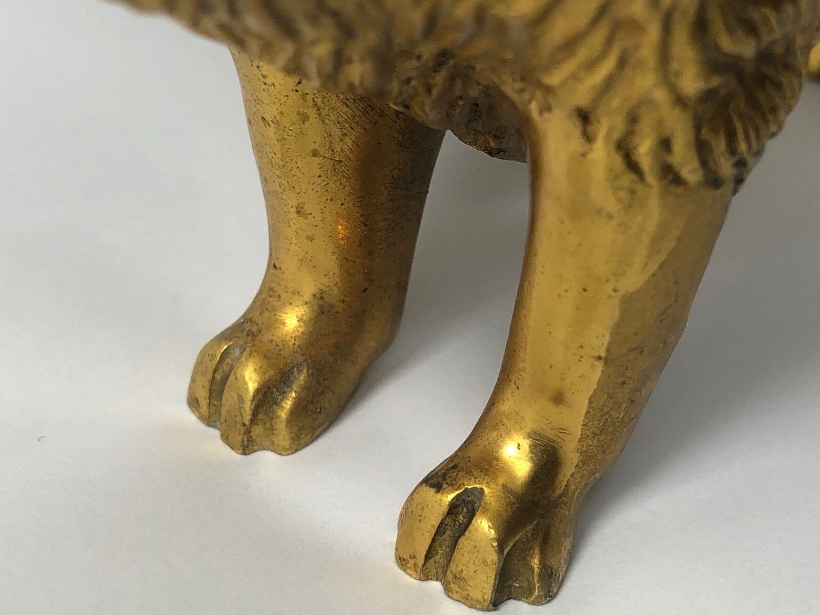 Antique Art Deco Gilt Bronze Spitz Dog Animal Car Mascot Signed A G Ward photo vintage