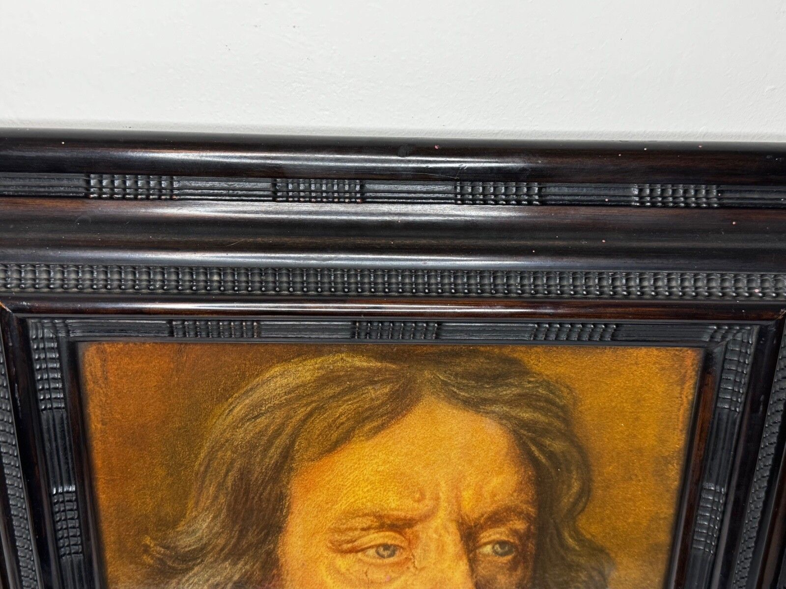 Historisch portret Lord Protector of England, puritein Oliver Cromwell, ingelijst photo vintage