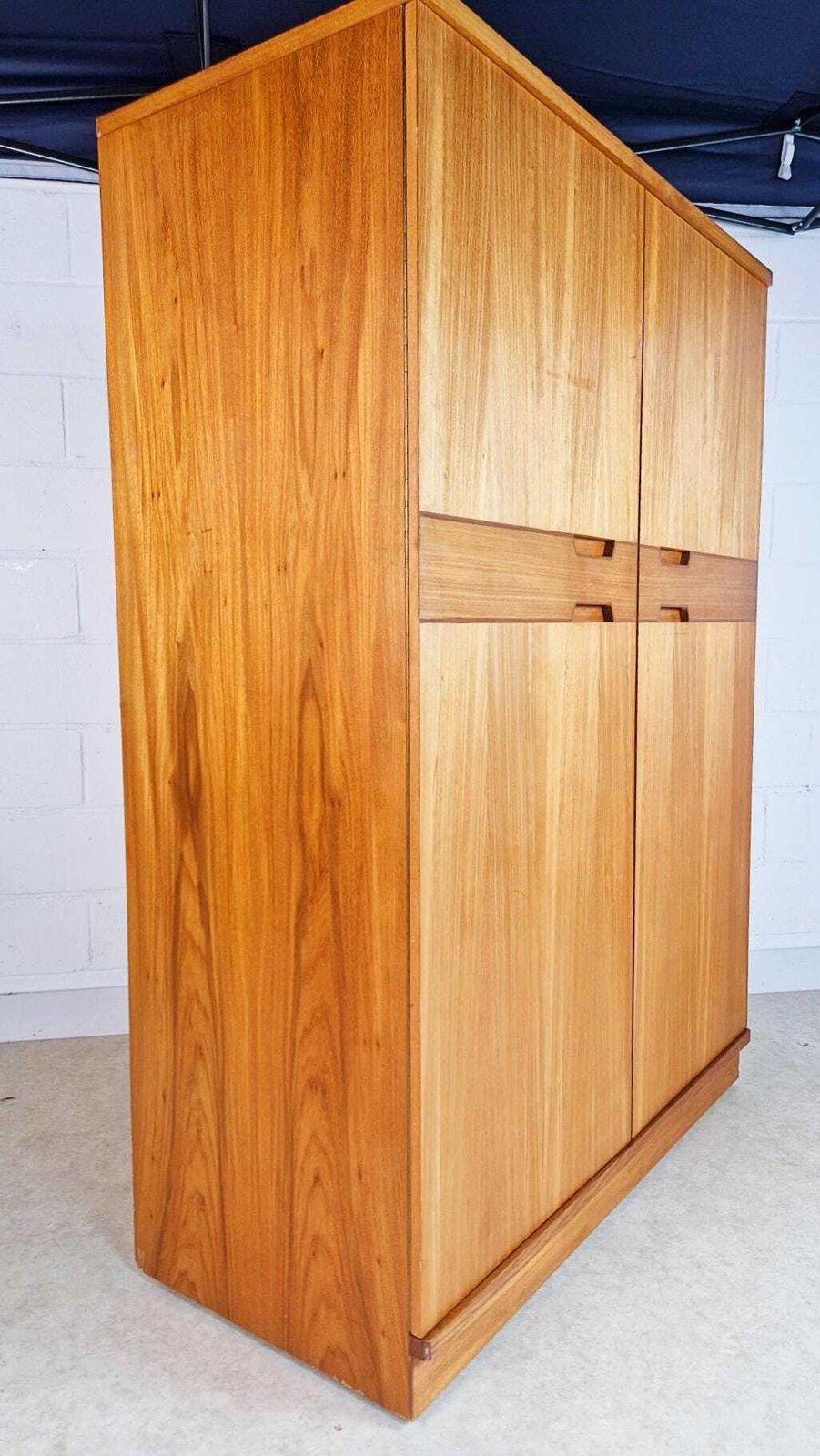Gunther Hoffstead For Uniflex Q Range Vintage Mid Century Blonde Teak Double Wardrobe Pg187. photo furniture
