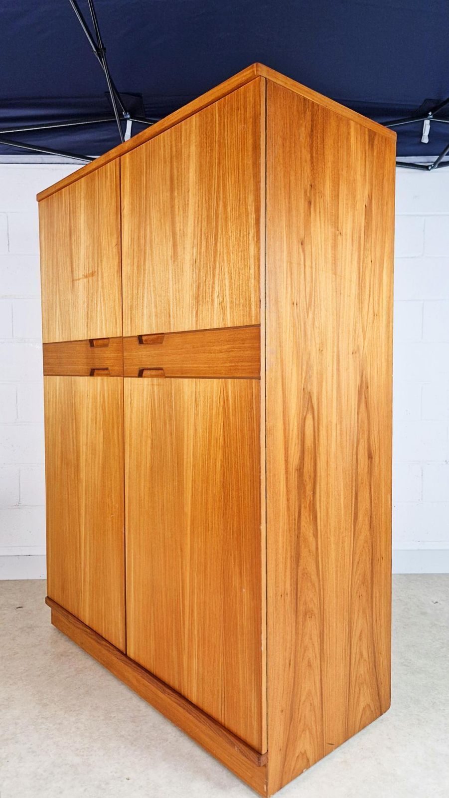 Gunther Hoffstead For Uniflex Q Range Vintage Mid Century Blonde Teak Double Wardrobe Pg187. photo Furniture