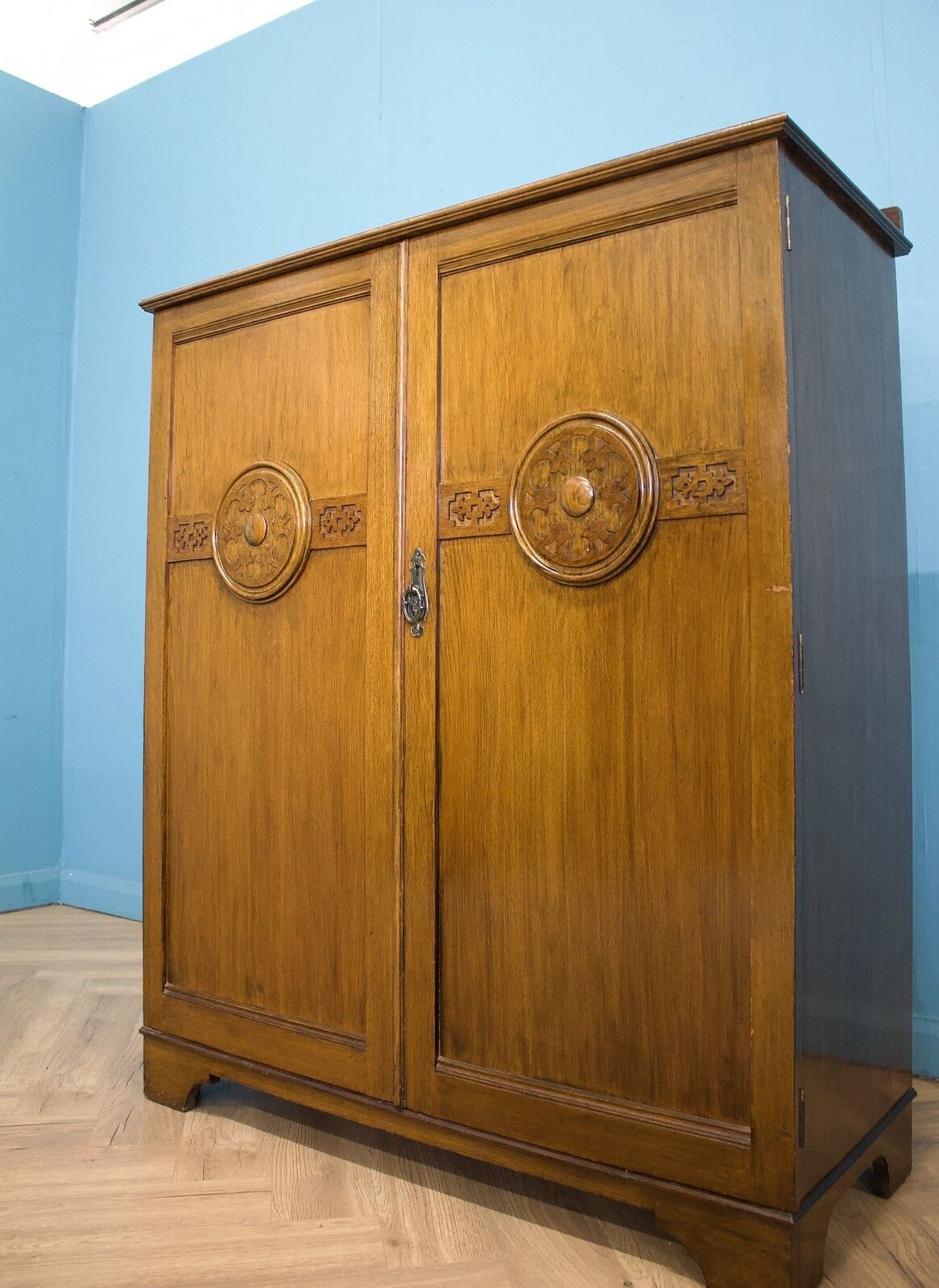 Art Deco Oak Tallboy / Compactum The Valet, 1930s #1761 photo Furniture