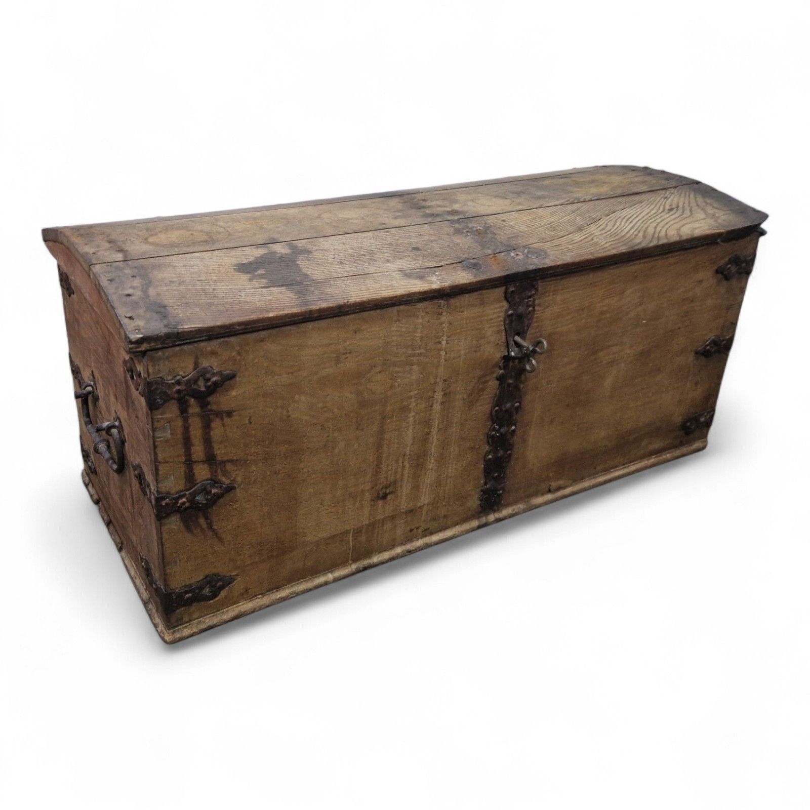 Continental Wooden Storage Chest Dome Top Rustic Coffer Blanket Box Large