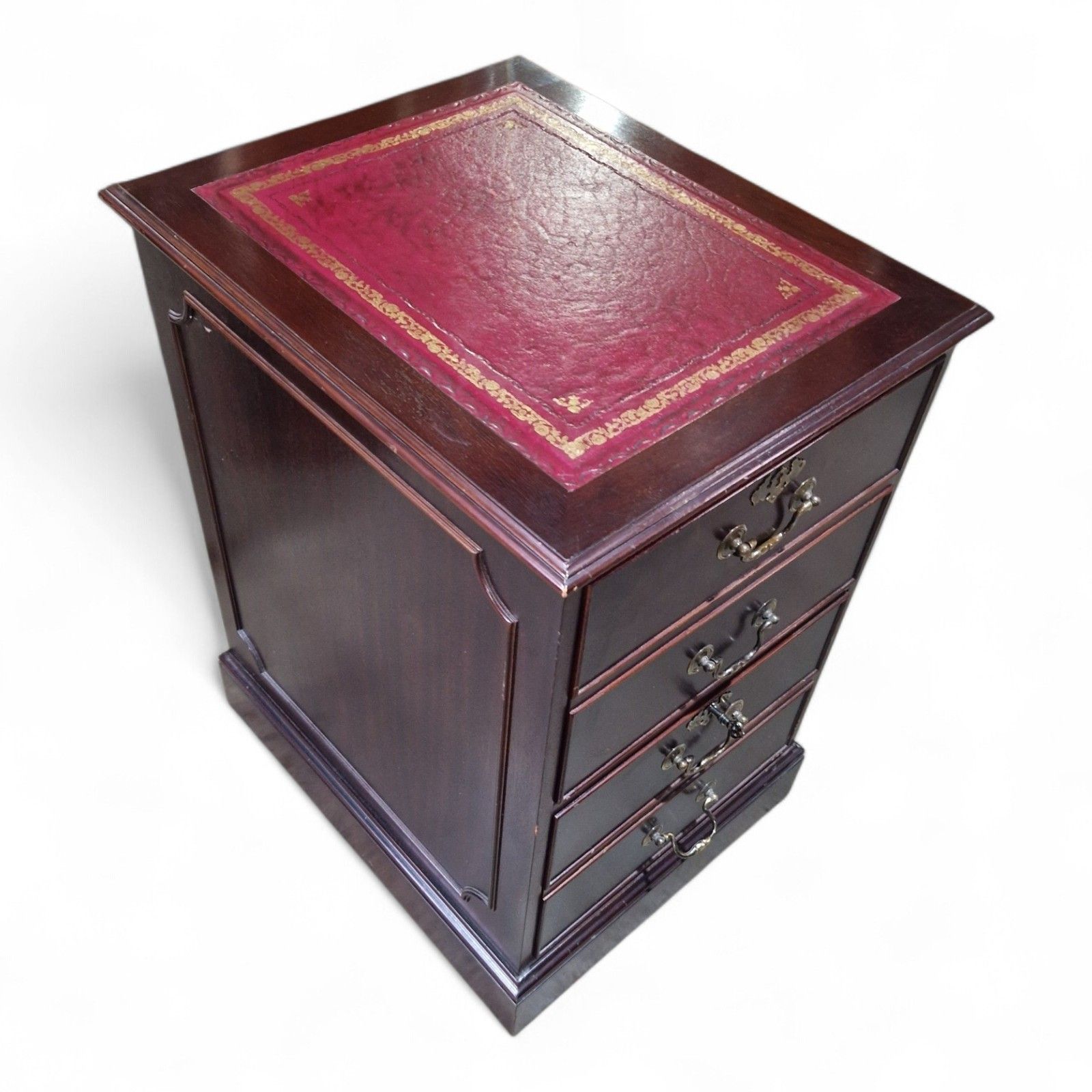 photo for sale Mahogany Filing Cabinet Leather Top 2 Drawer Georgian Regency Style