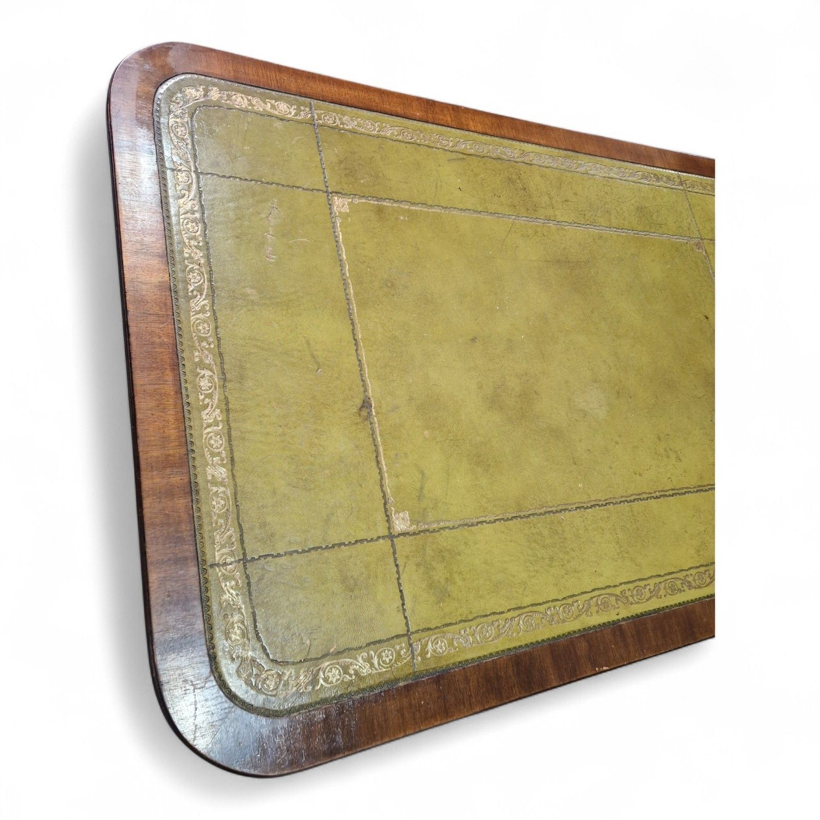 photo for sale Antique Style Games Table Coffee Table Green Leather Top Paw Feet Castors Large