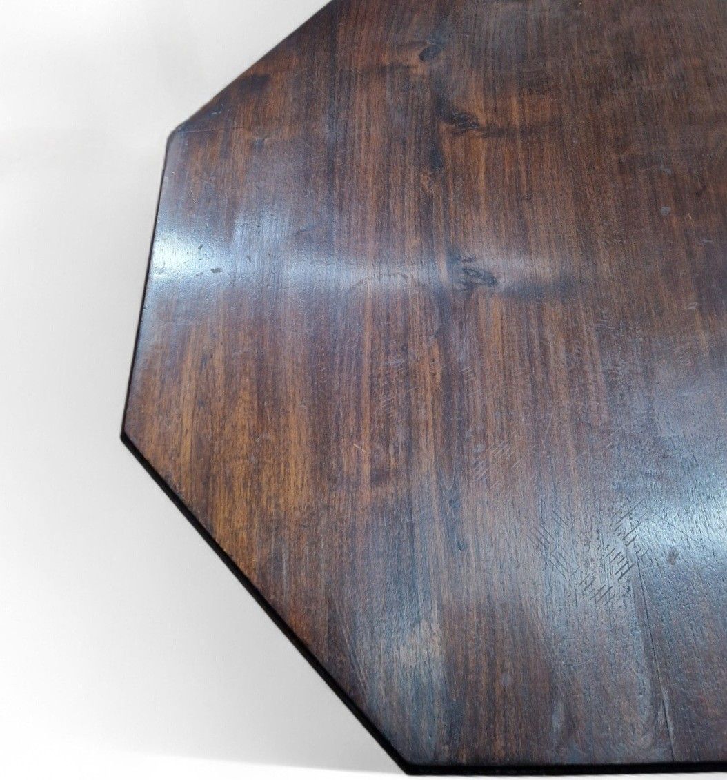 photo for sale Victorian Octagonal Occasional Table 2 Tier Solid Wood Turned Supports Antique