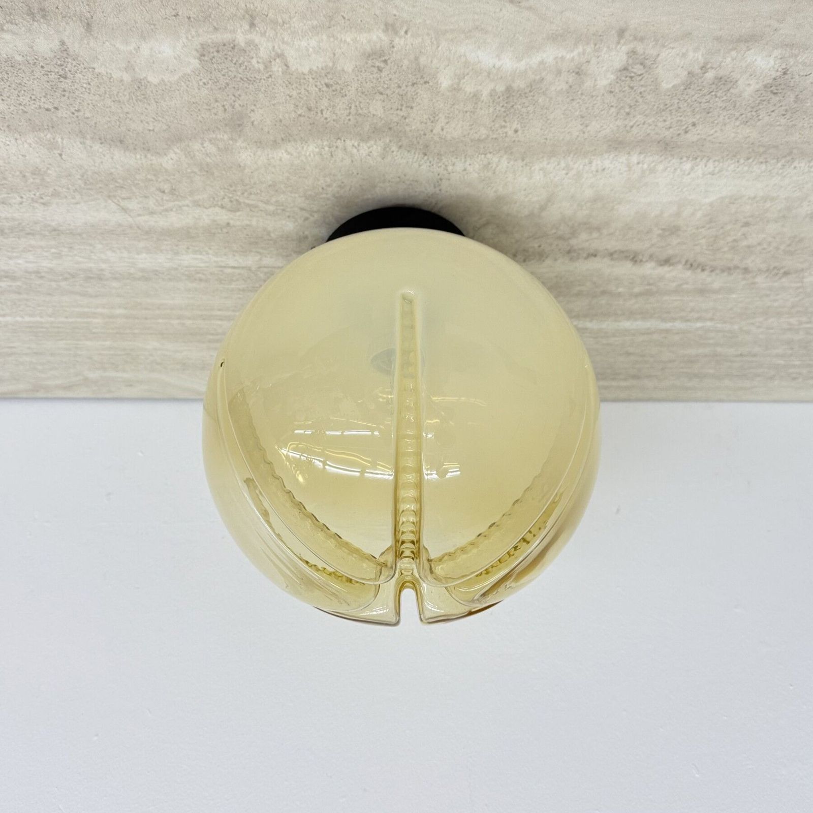 Verlichting Mid-Century Italiaanse glazen plafondlamp, jaren 1970 photo