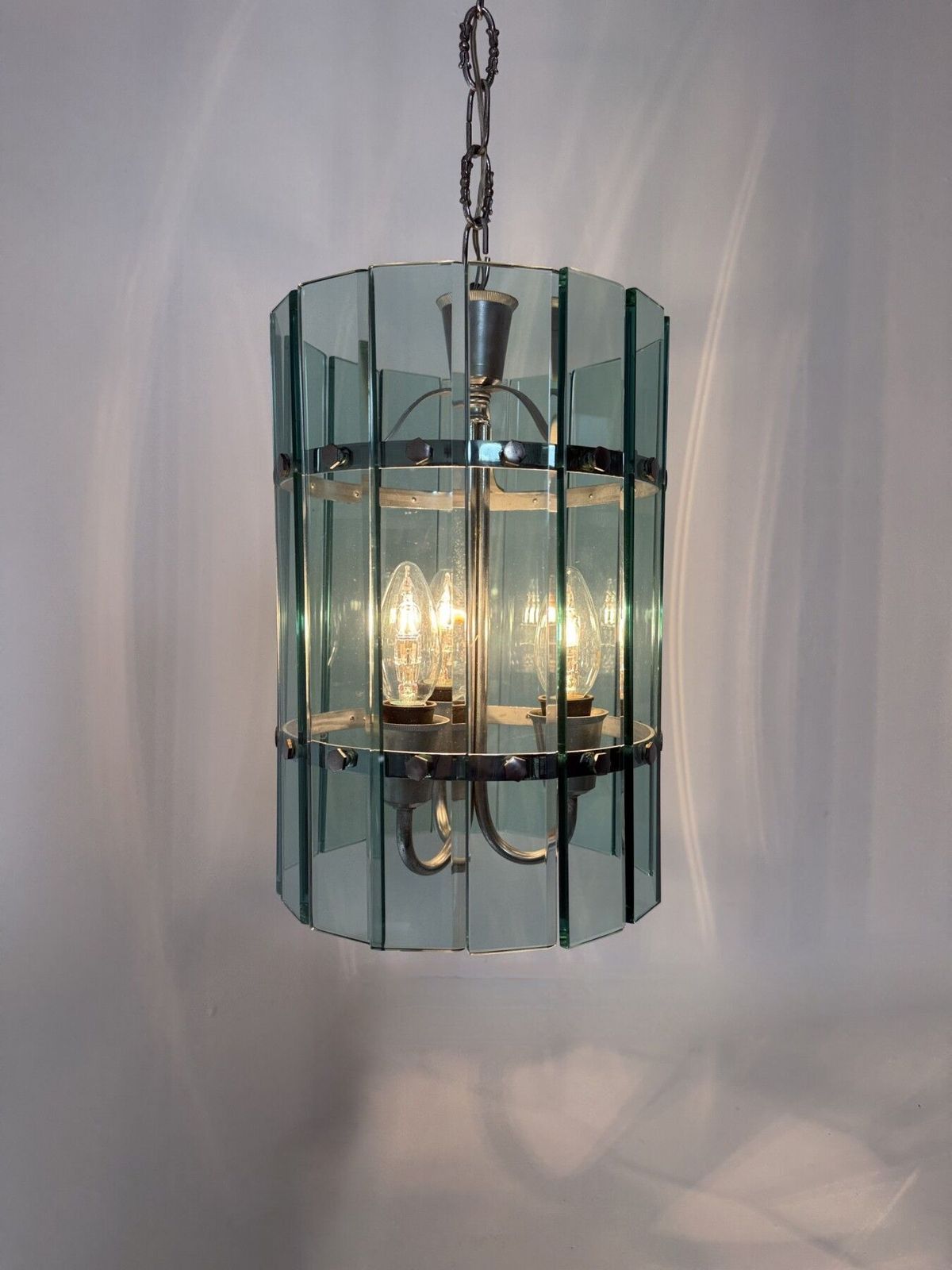Mid Century Veca Glass Pendant Lamp , 1970s , Italy photo furniture