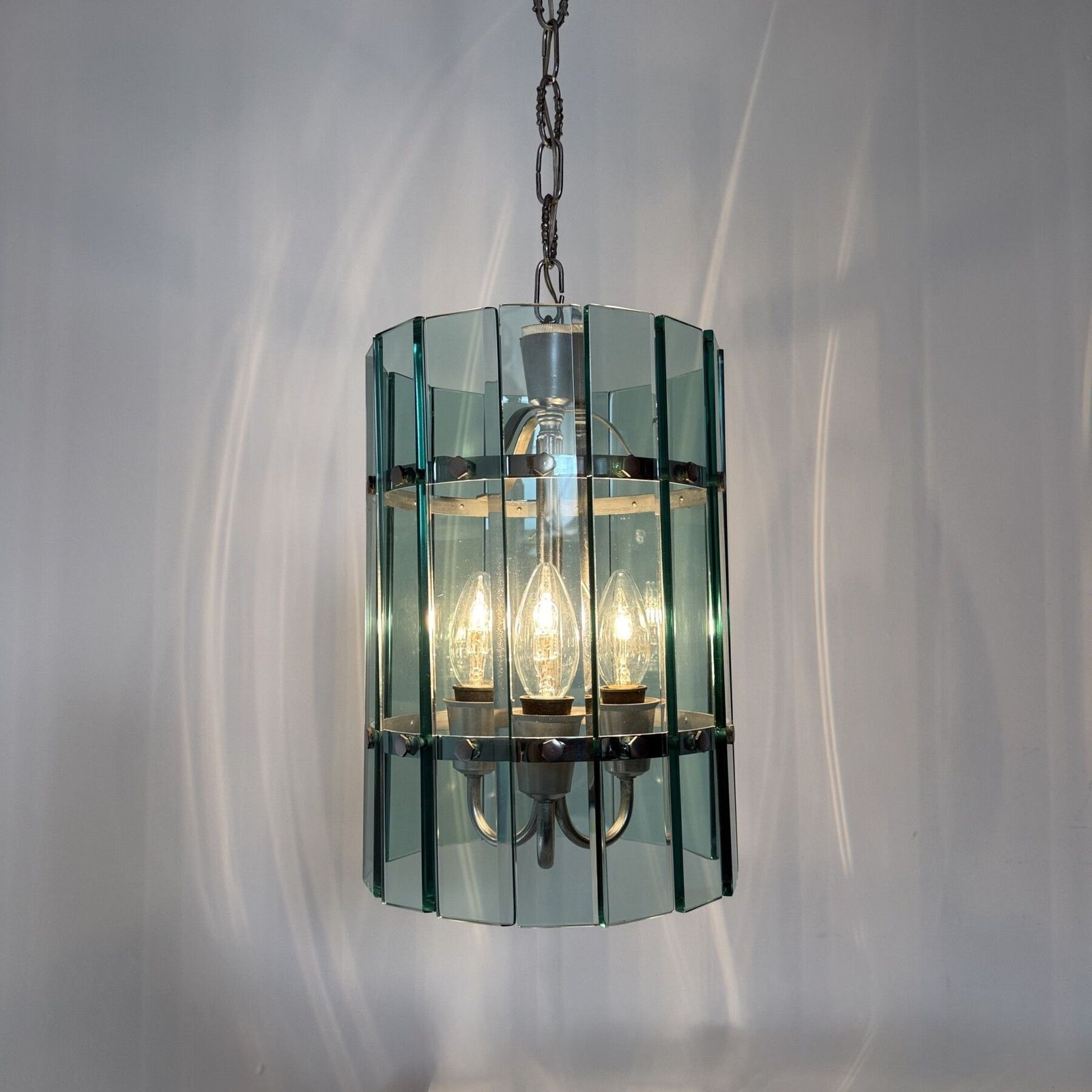 Mid Century Veca Glazen Hanglamp, Jaren 1970, Italië photo Verlichting