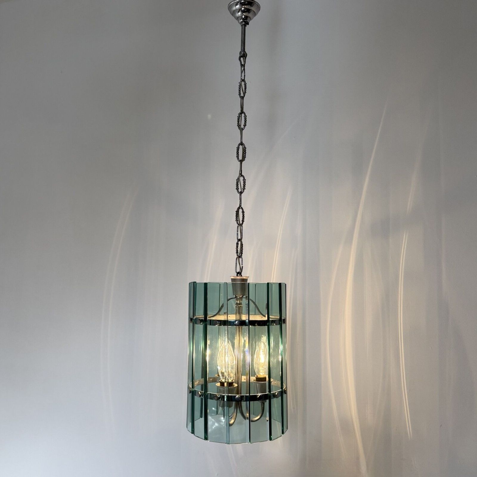 Mid Century Veca Glass Pendant Lamp , 1970s , Italy photo 485.0