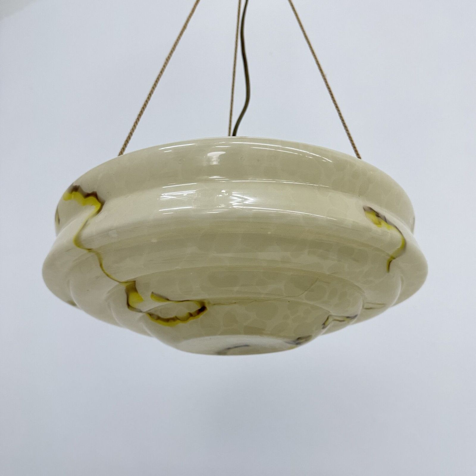 Lighting Art Deco Glass Hanging Lamp , 1950s photo