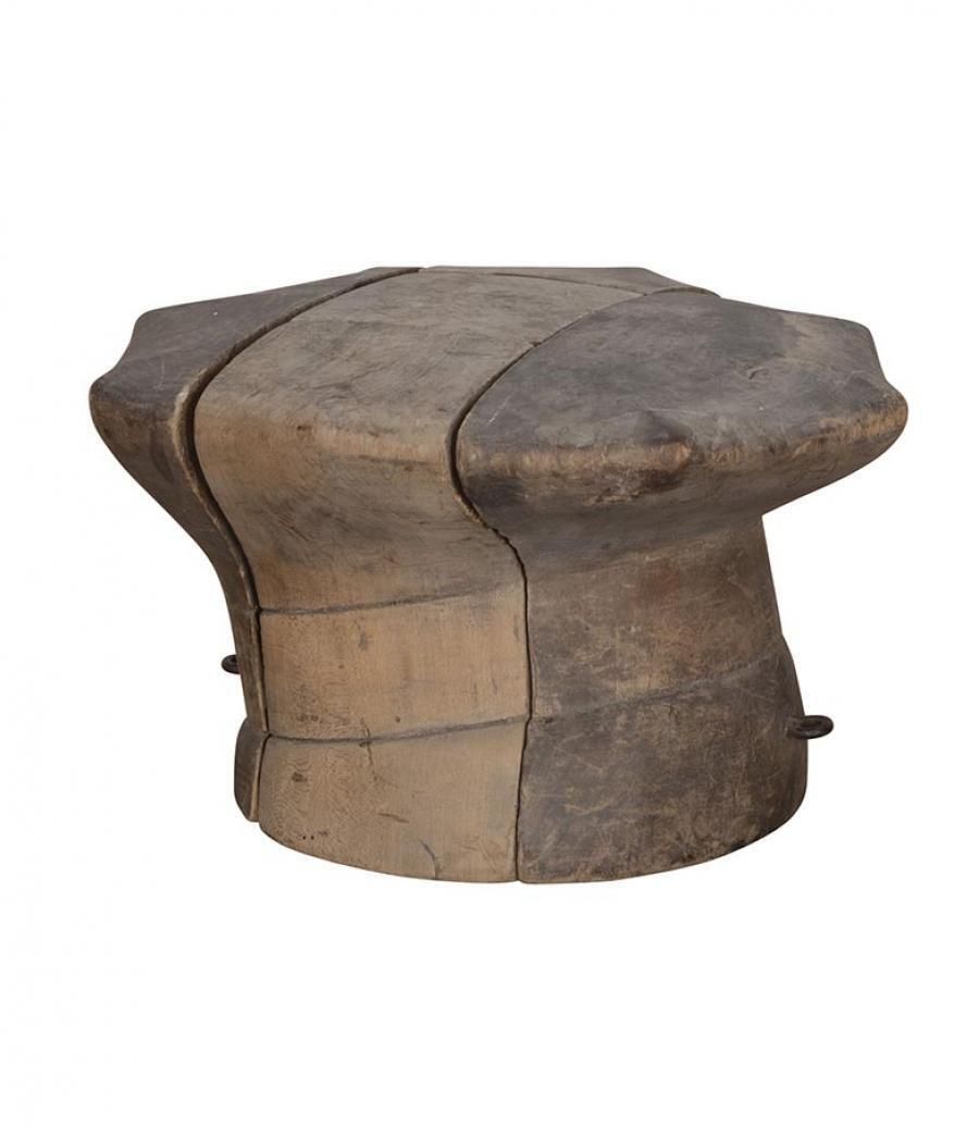 19th Century French Seven Piece Wooden Hat Mould In The Form Of A Torque photo furniture