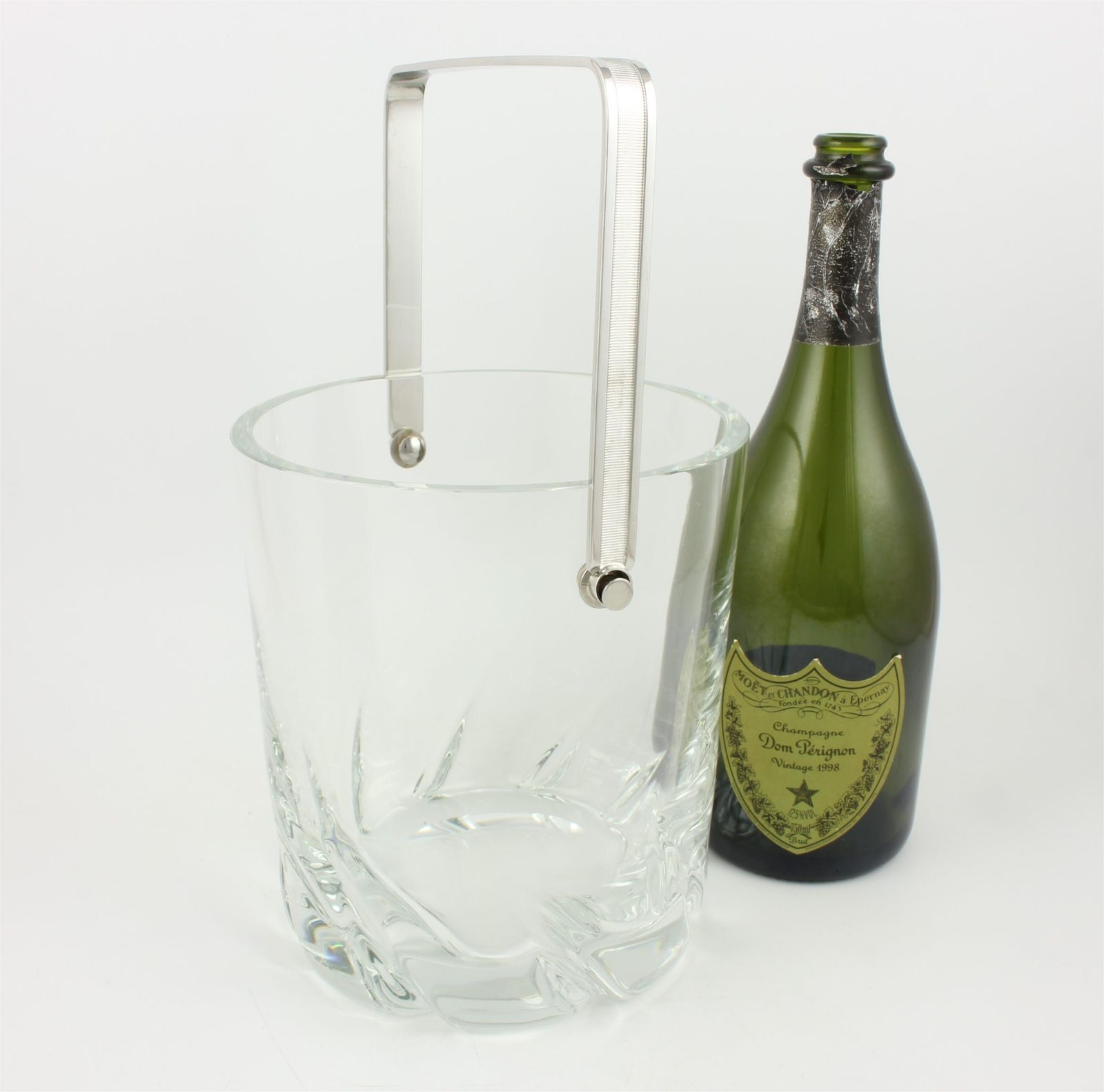 Vintage Daum Crystal Glass Wine Cooler. Heavy French Champagne Bucket.