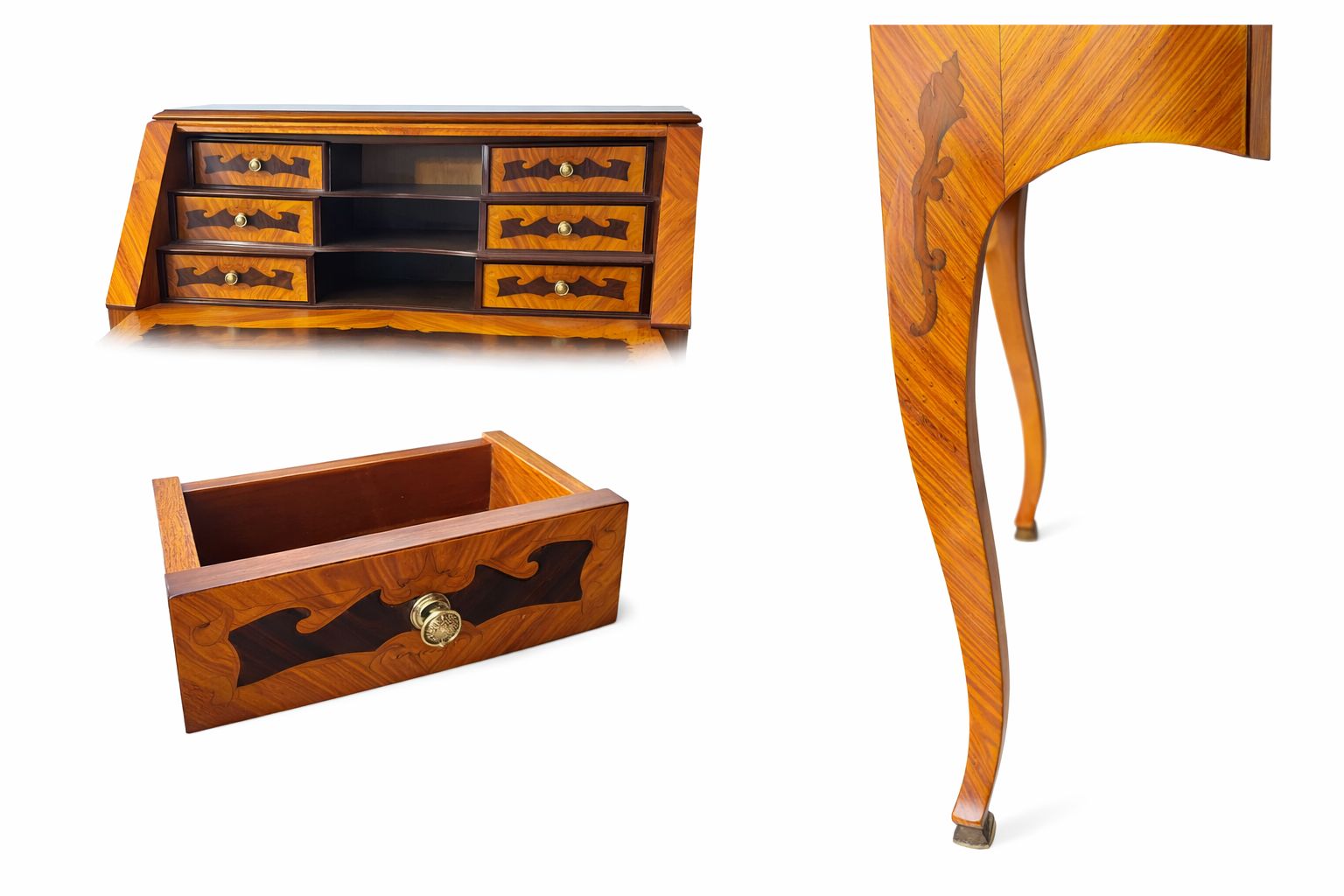 French Louis XV Style Marquetry Secretary/Desk ("Bonheur Du Jour") photo vintage