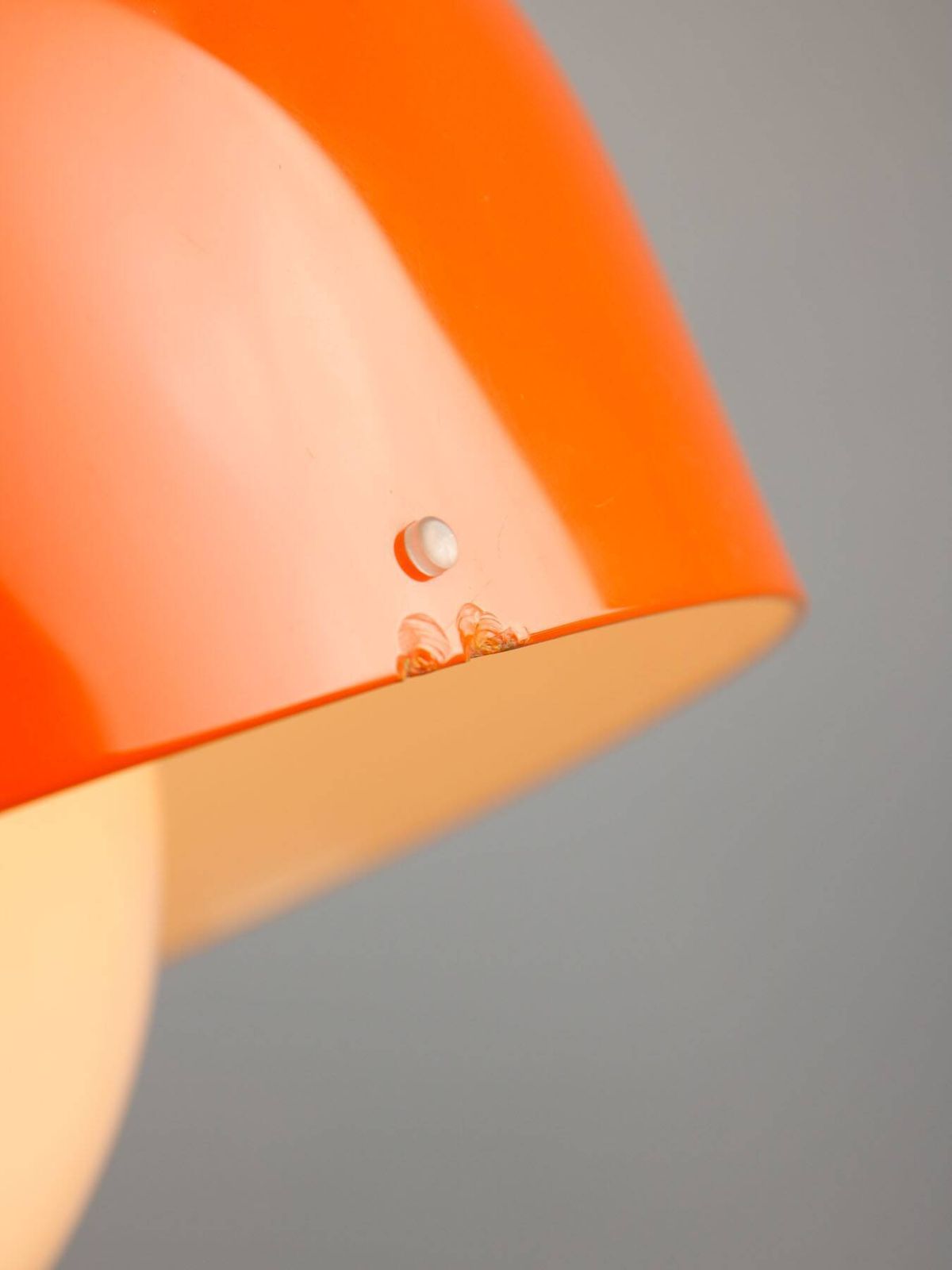 photo vintage Grote Space Age hanglamp van Guzzini in oranje, jaren 1970