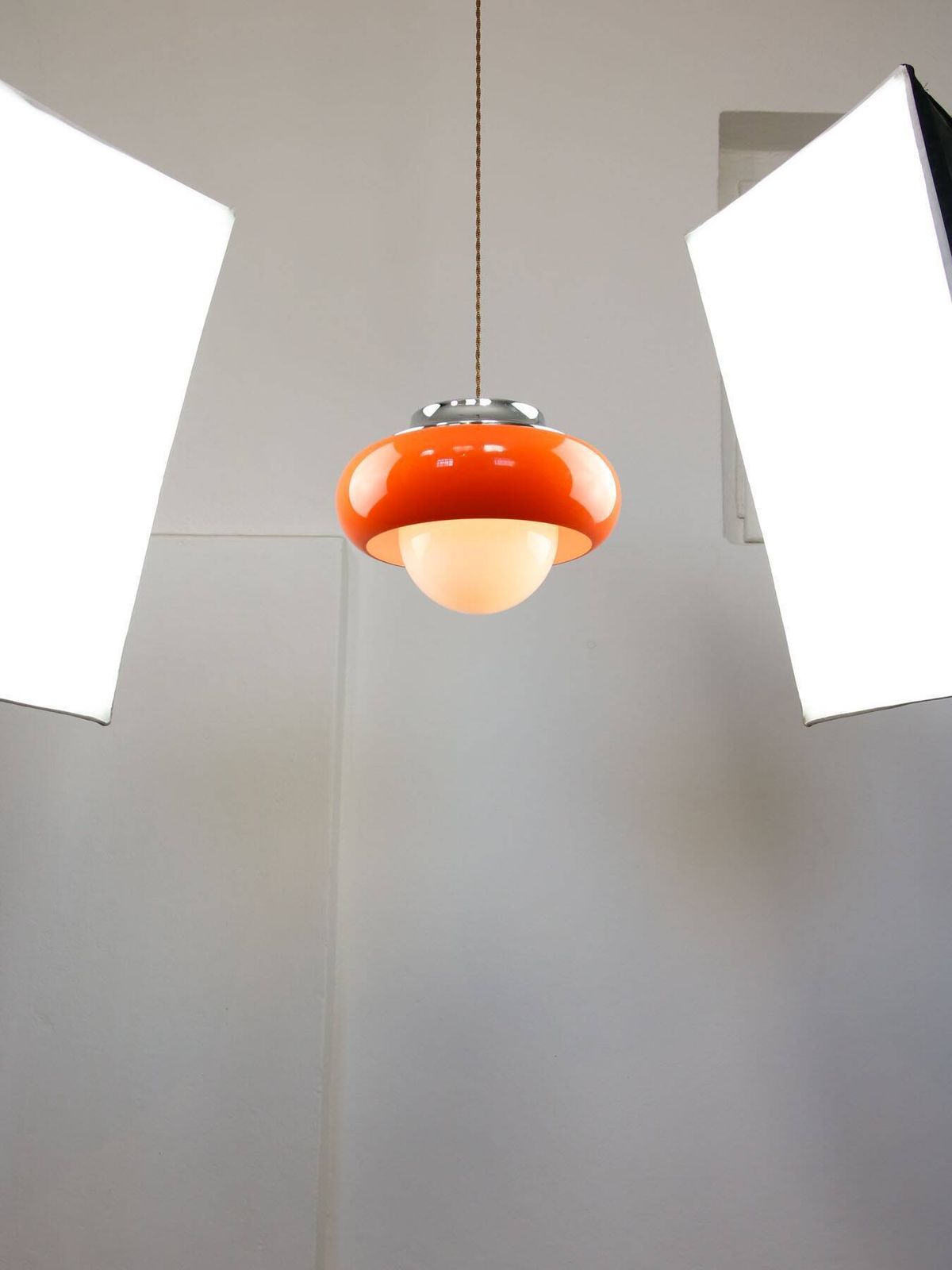 Space Age Model Best Hanglamp van Guzzini in Oranje, jaren 1970 photo furniture