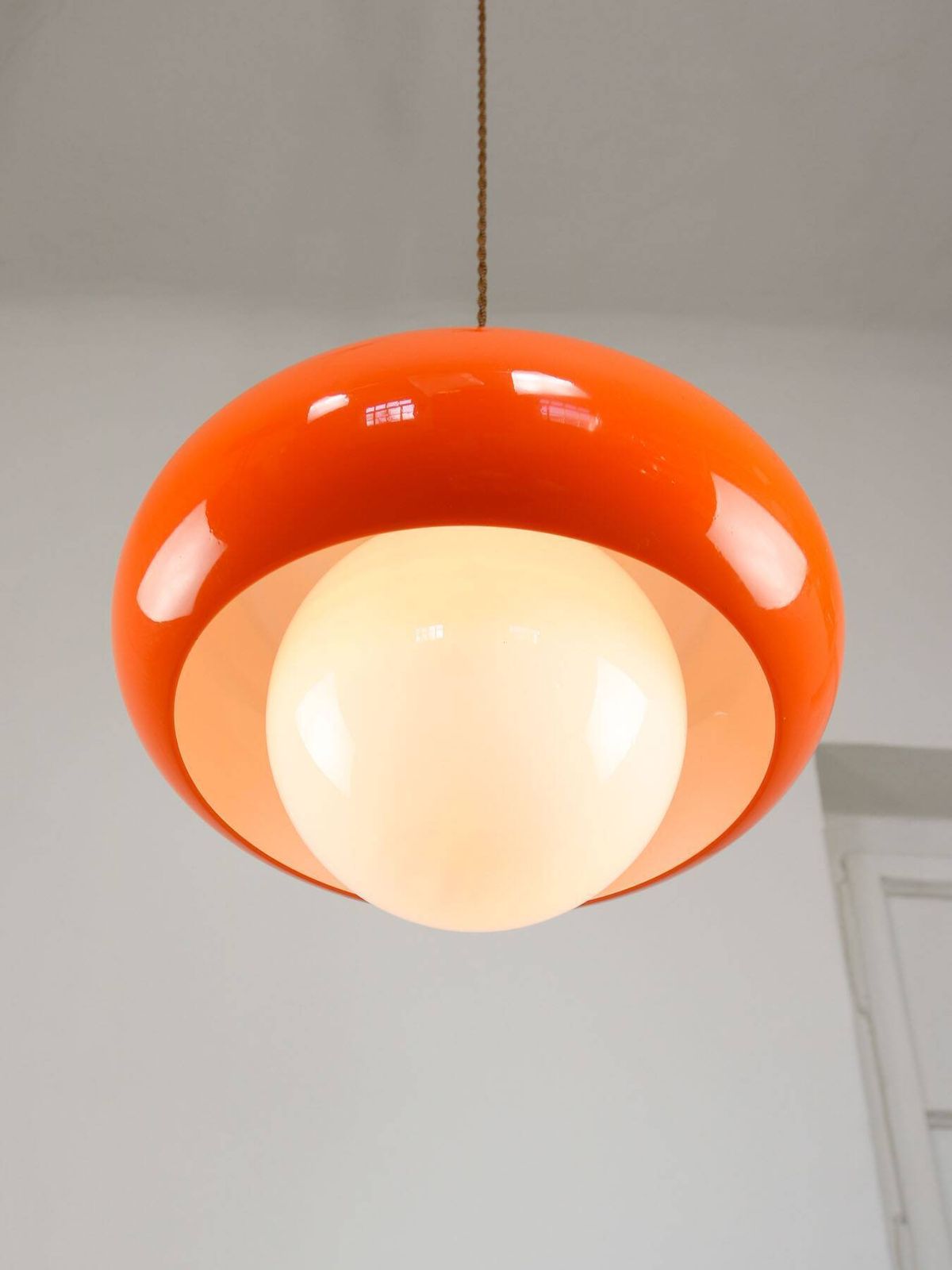 Space Age Model Best Hanglamp van Guzzini in Oranje, jaren 1970 photo for sale