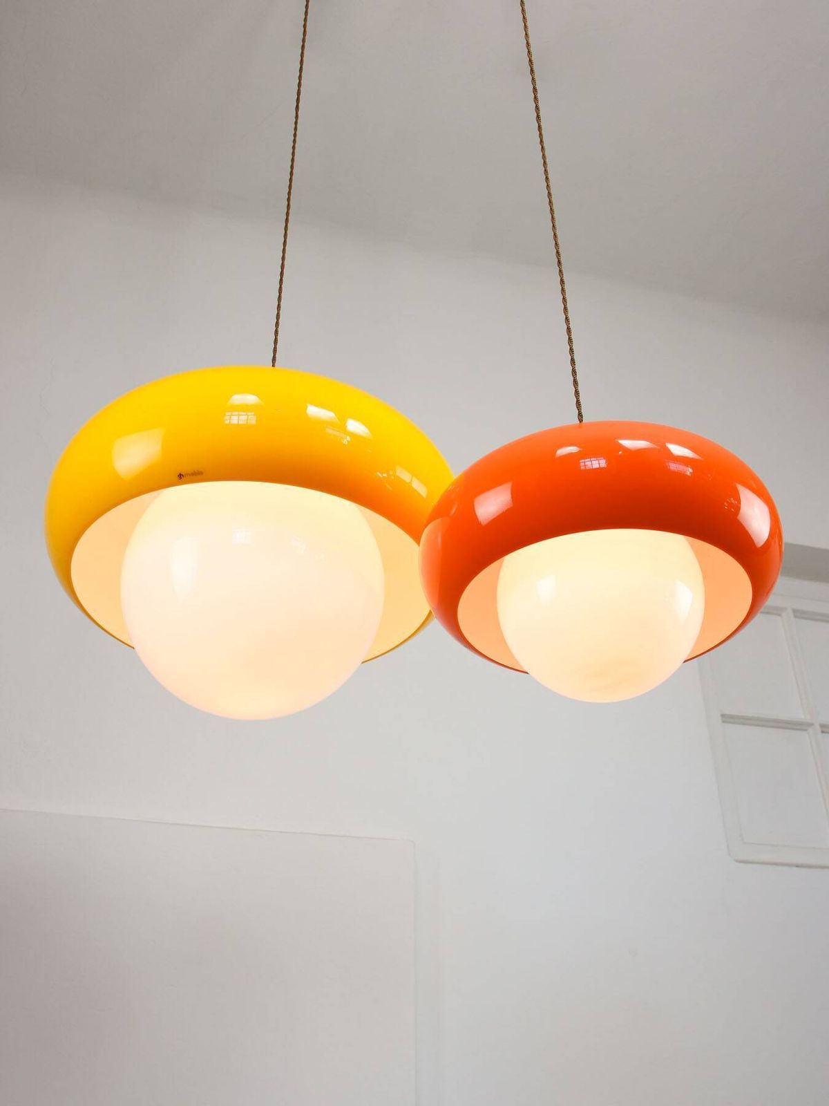 photo for sale Space Age Model Best Hanglamp van Guzzini in Oranje, jaren 1970