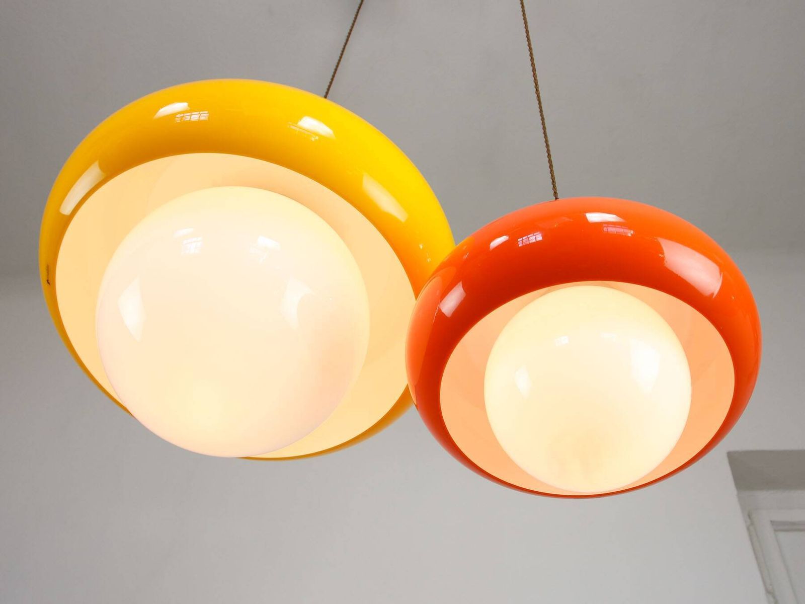 977.0 Space Age Model Best Pendant From Guzzini In Orange, 1970s photo
