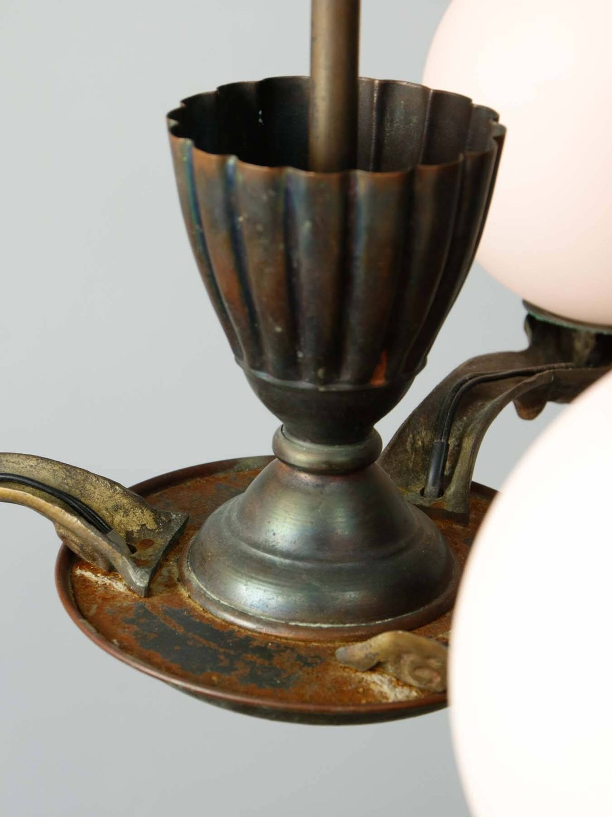 photo buy Art Deco French Brass Figural Chandelier, 1930