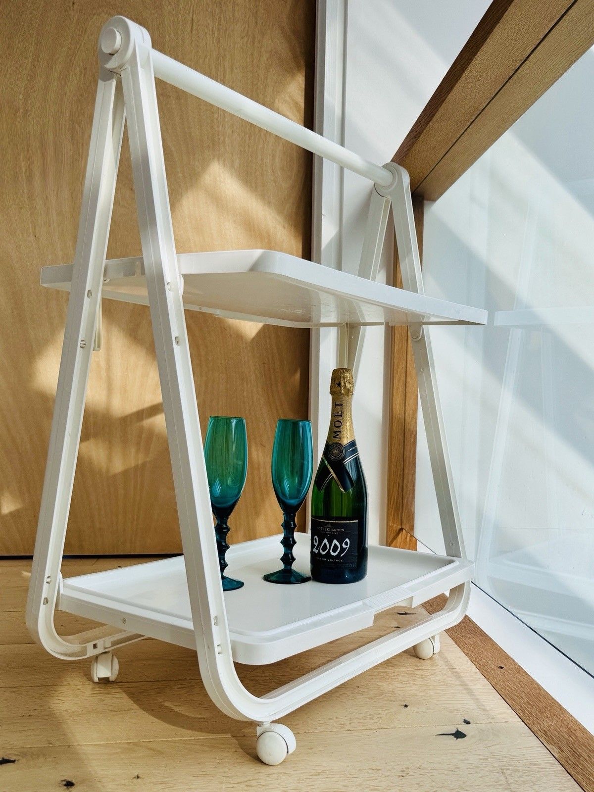 Furniture Vintage Simo Italy Folding Drinks Trolley 1970's Atomic Pop Space Age Modernist photo