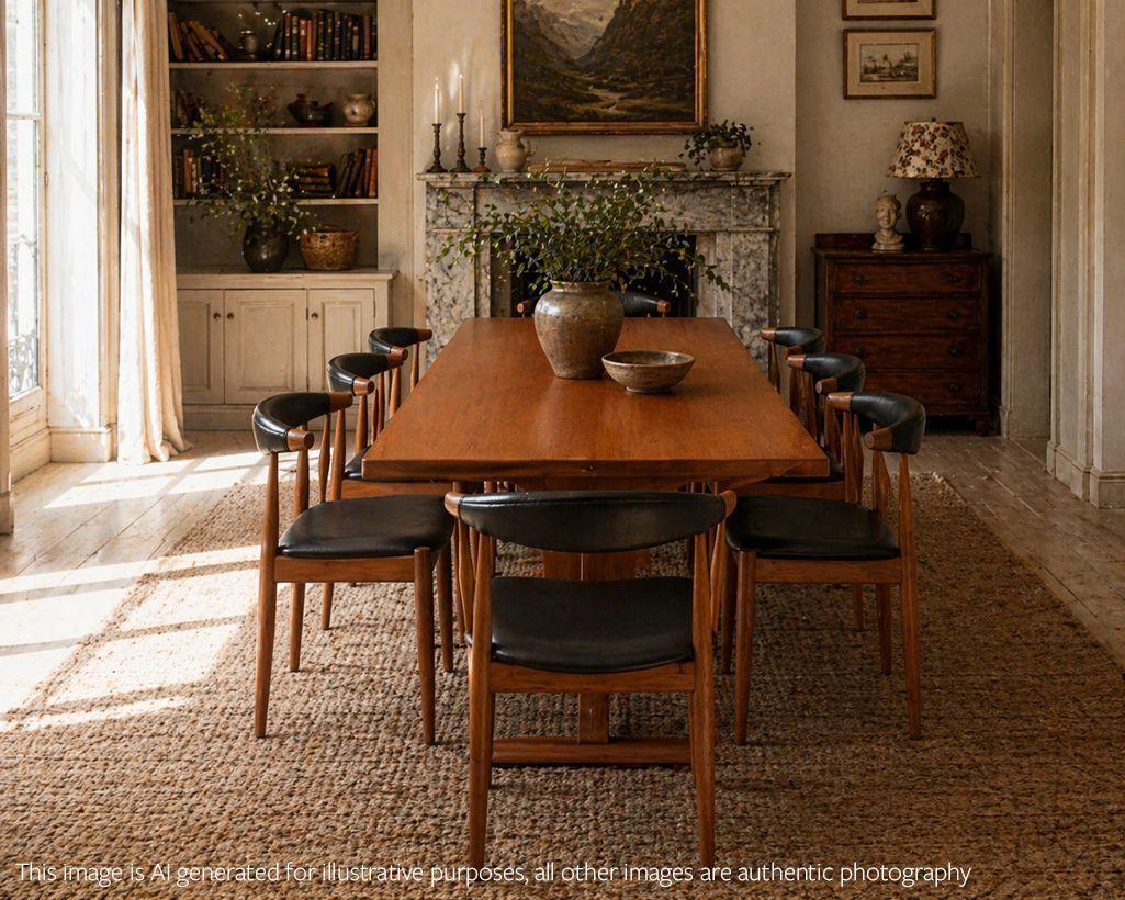 Set Of 8 Midcentury Danish Model Ba113 Dining Chairs In Teak By Johannes Andersen For Brdr C.1965, Newly Reupholstered photo buy