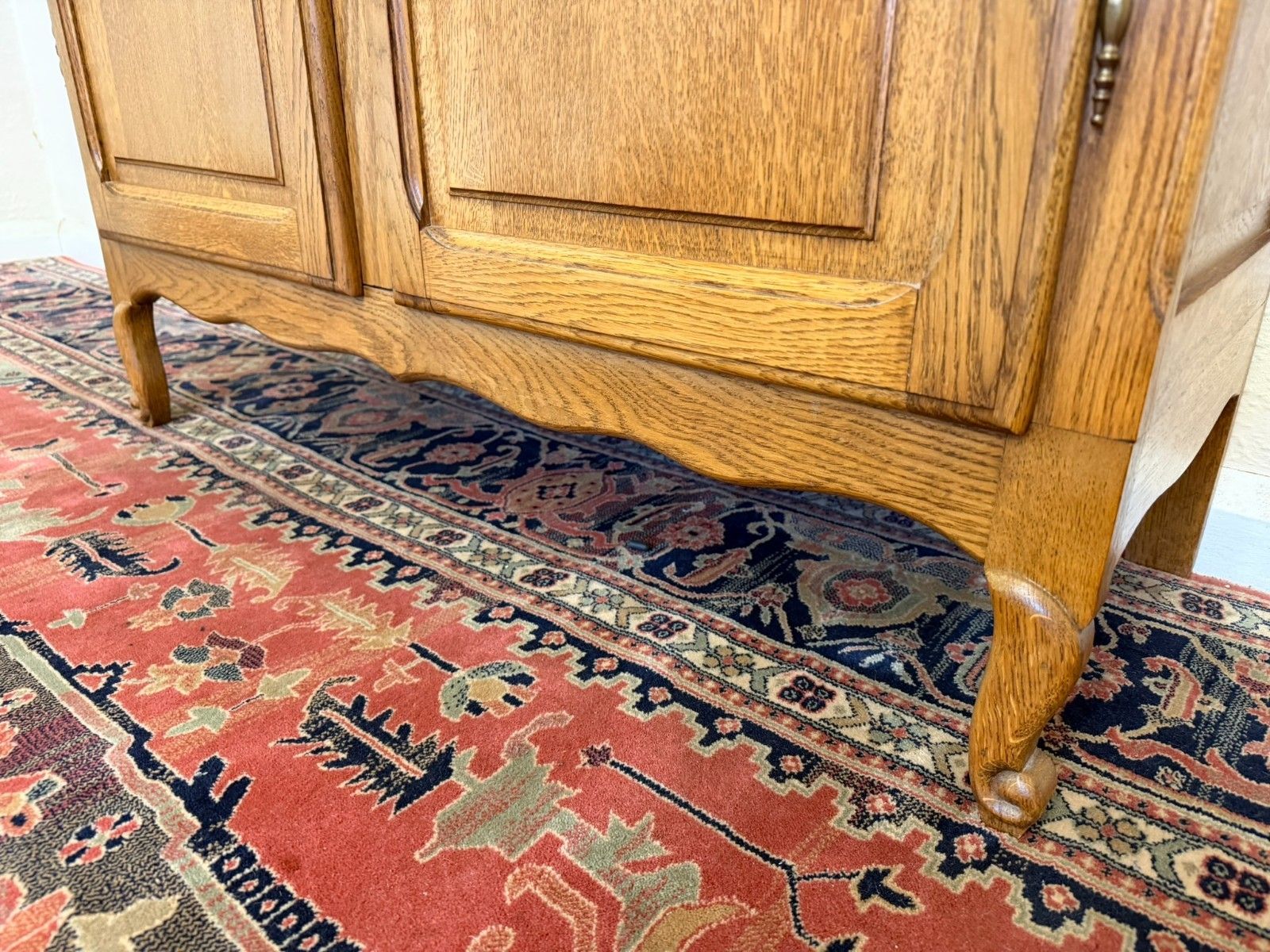 photo for sale French Carved Oak Two Door Bookcase Circa 1950