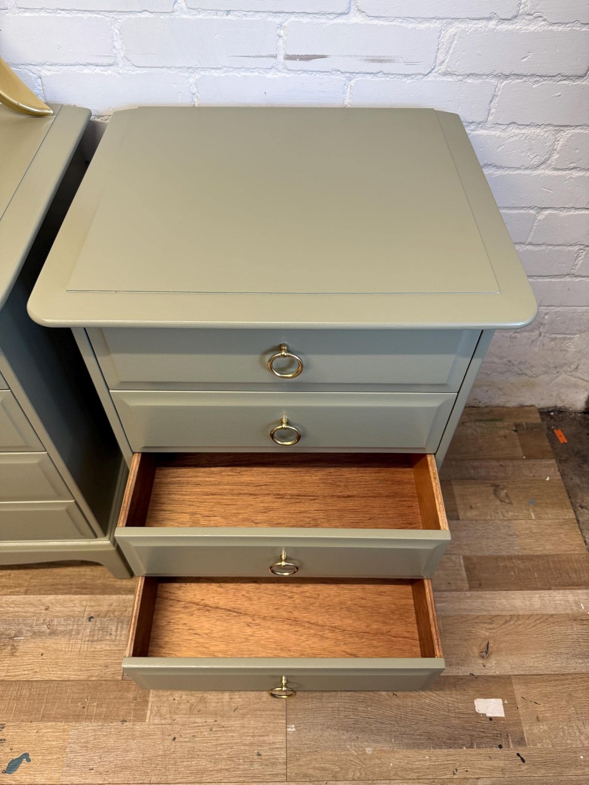 Stag Minstrel Bedside Chest Drawers – Painted In Treron By Farrow & Ball photo 645.0