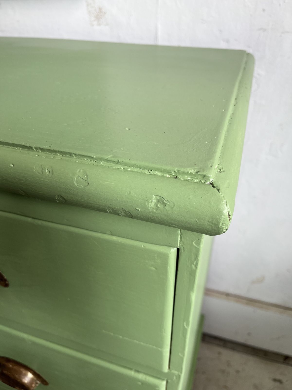 Small Victorian Green Painted Chest Of Drawers With Brass Cup Handles photo 375.0
