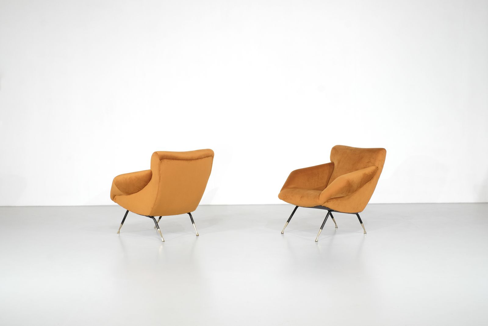 Pair Of Armchairs In Fabric, Italy 1960s. photo furniture