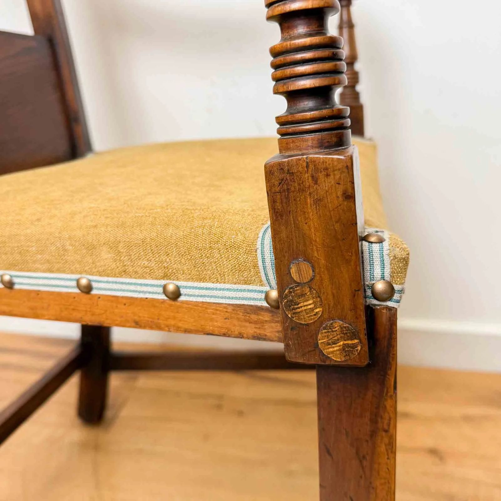 Furniture Regency Period Fruitwood And Elm High Back Chair photo