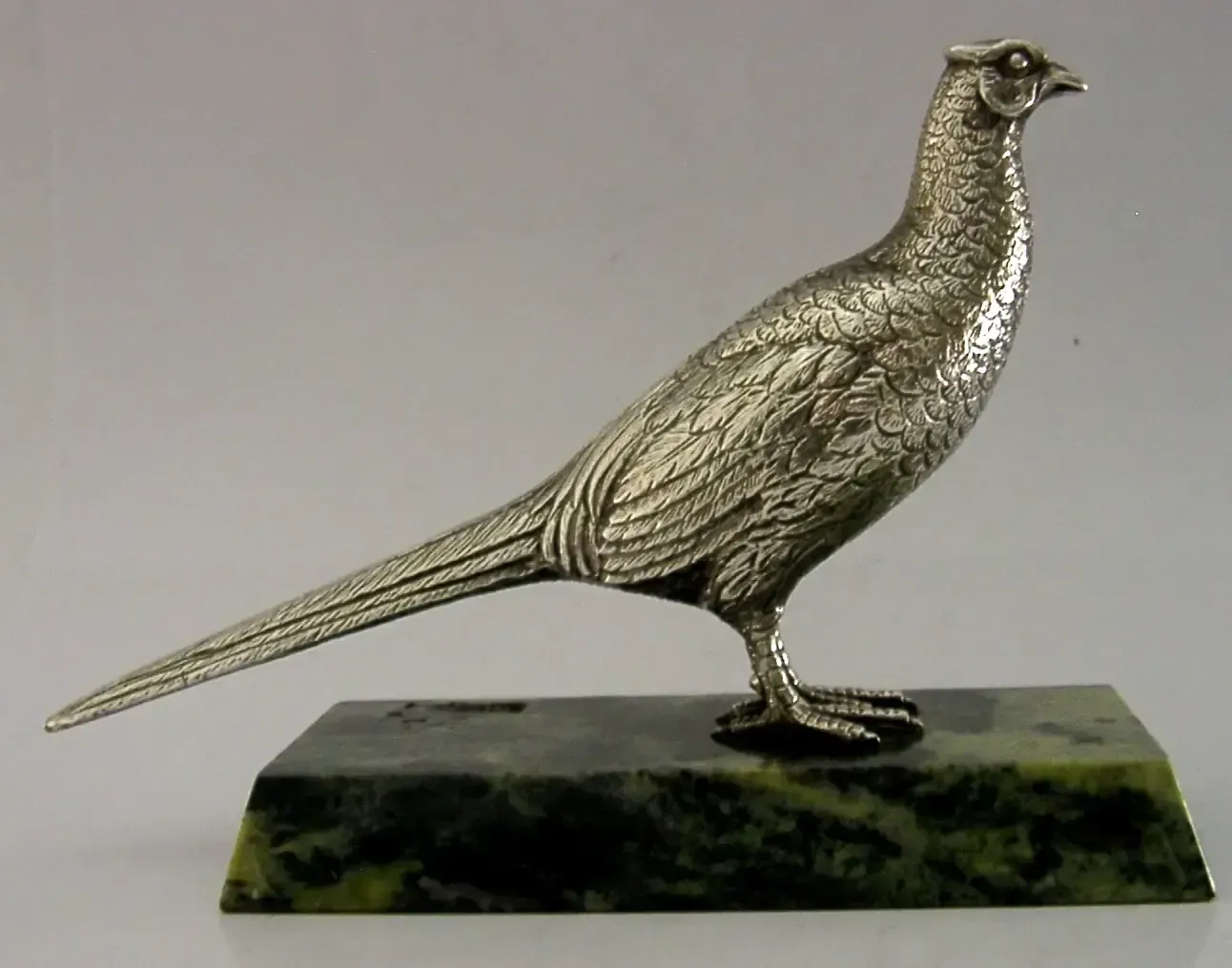 Rare Sterling Silver Desk Pheasant Bird Figure 1970 Hunting Shooting 430g photo for sale