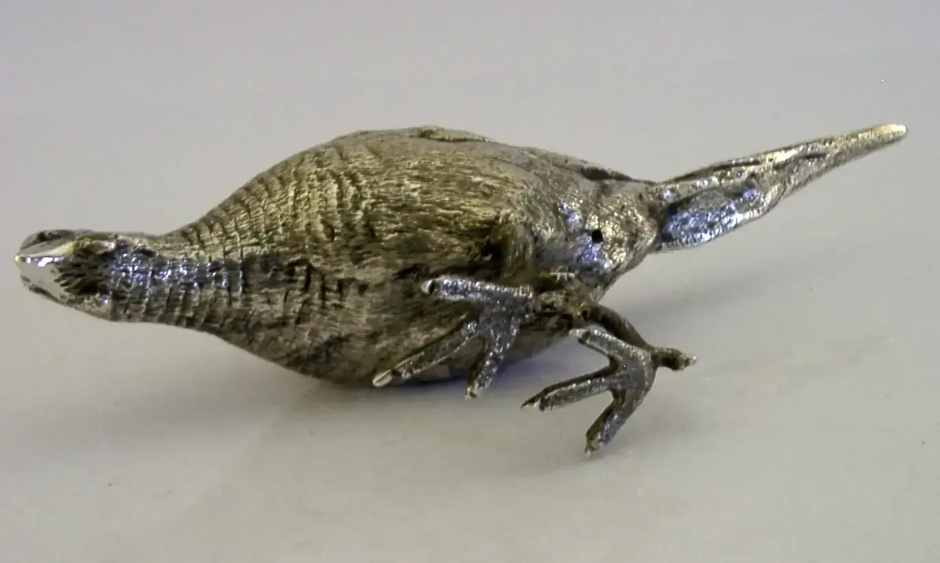 Heavy 262g Sterling Silver Pheasant Bird Figure 1977 Hunting Shooting English photo vintage