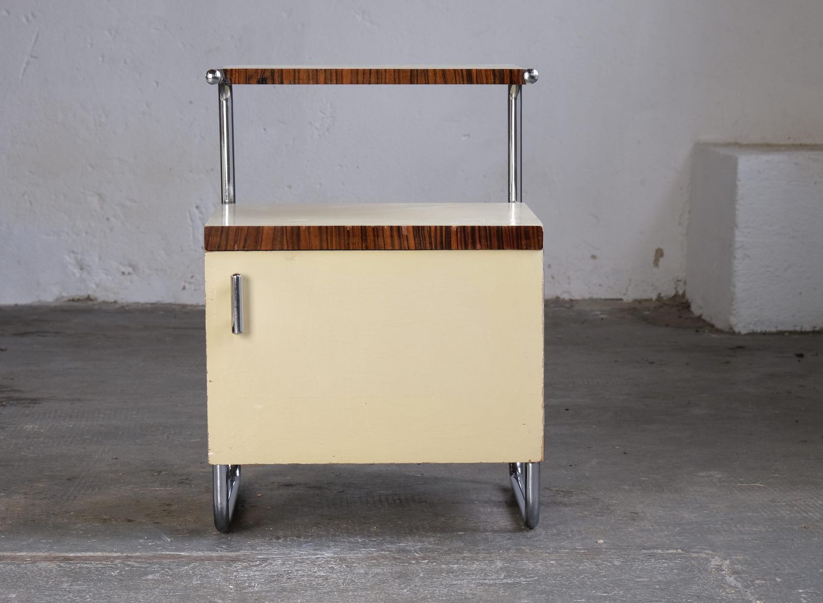 Cream Colored Bauhaus Bedside Table By Mücke Melder photo furniture