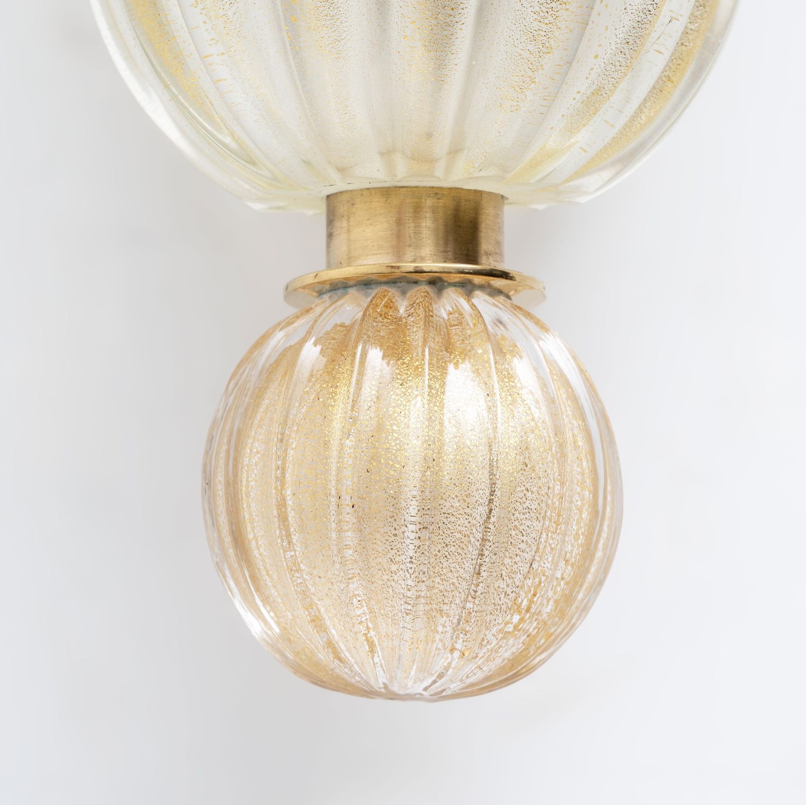 Pair Of Murano Glass Wall Sconces With Gold Dust Inclusions photo buy
