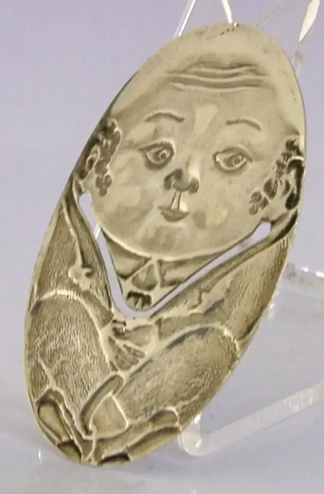 English Novelty Sterling Silver Humpty Dumpty Bookmark 1994 Christening photo 135.0