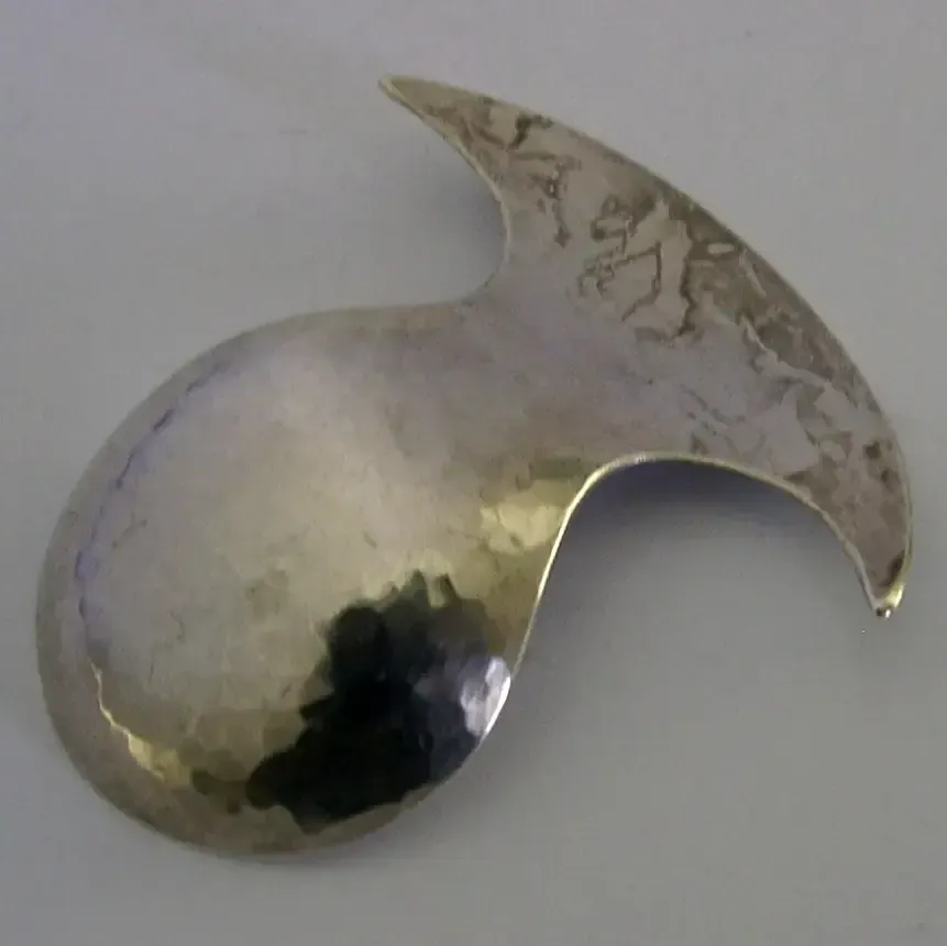 Cuillère à thé anglaise en argent sterling massif, planée, Arts & Crafts, 1980 photo Décoration