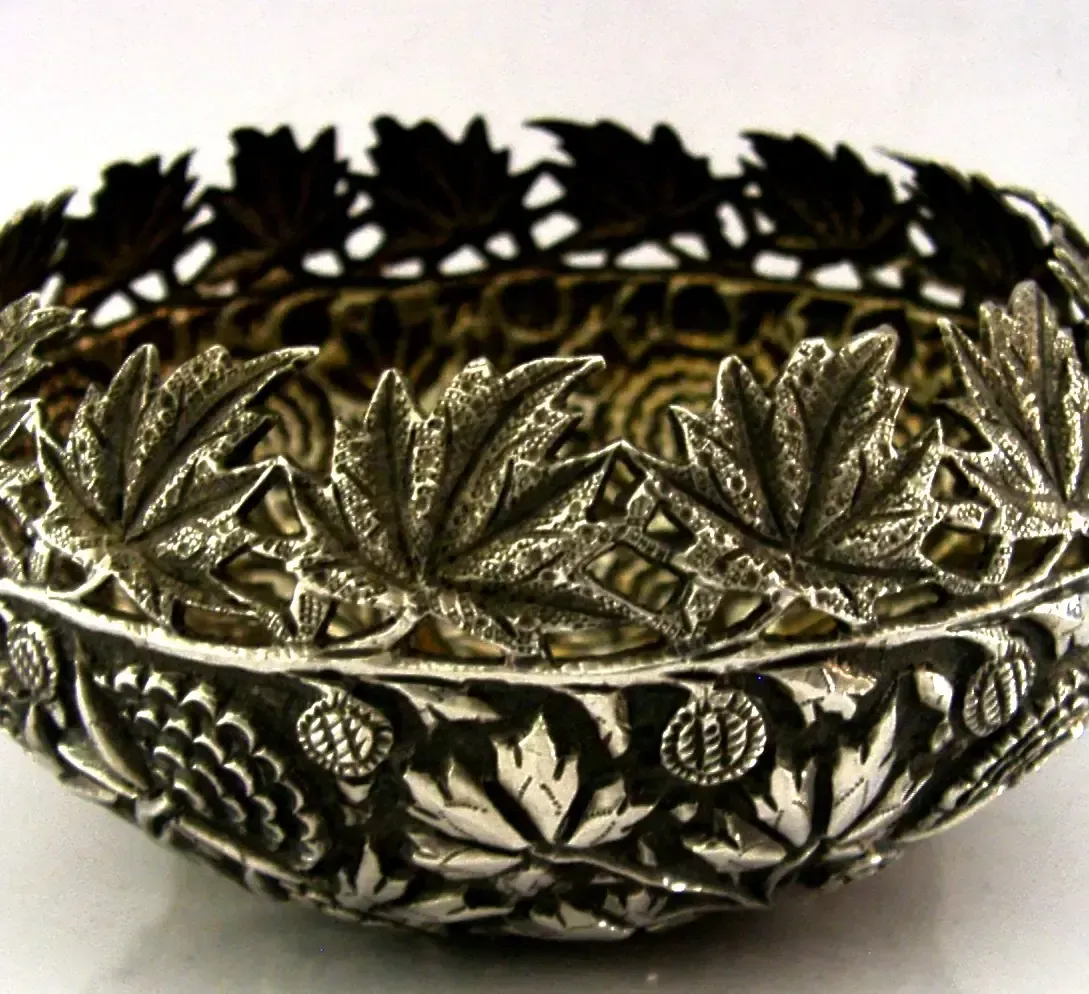 Bol en argent massif Anglo-Indien, 140 g, d'époque, vers 1900