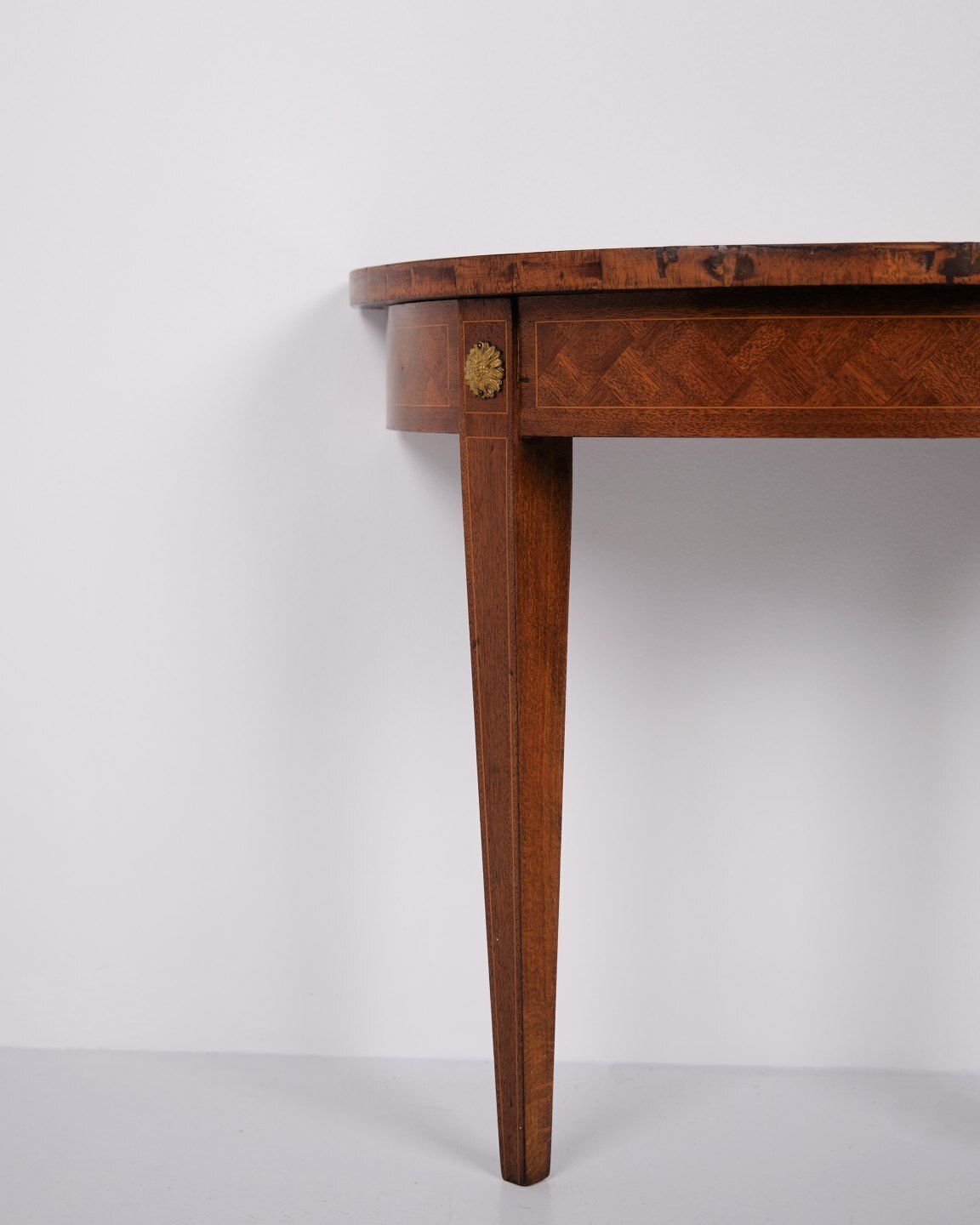 Antique Console Table In Fruitwood With Marquetry And Gilded Ornaments From The 1880s photo furniture