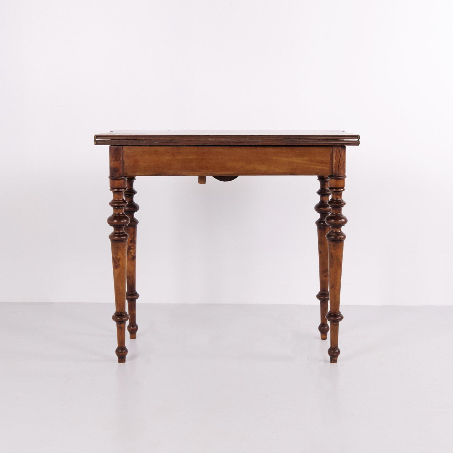 Games Table In Polished Mahogany With Brass Mounts From The 1860s photo vintage