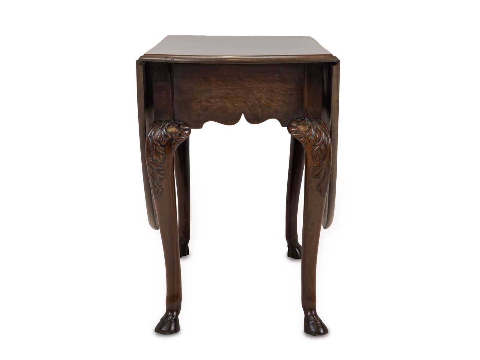 George II Irish Mahogany Oval Drop Leaf Dining Table, C.1750, Carved Cabriole Legs And Hoof Feet photo for sale